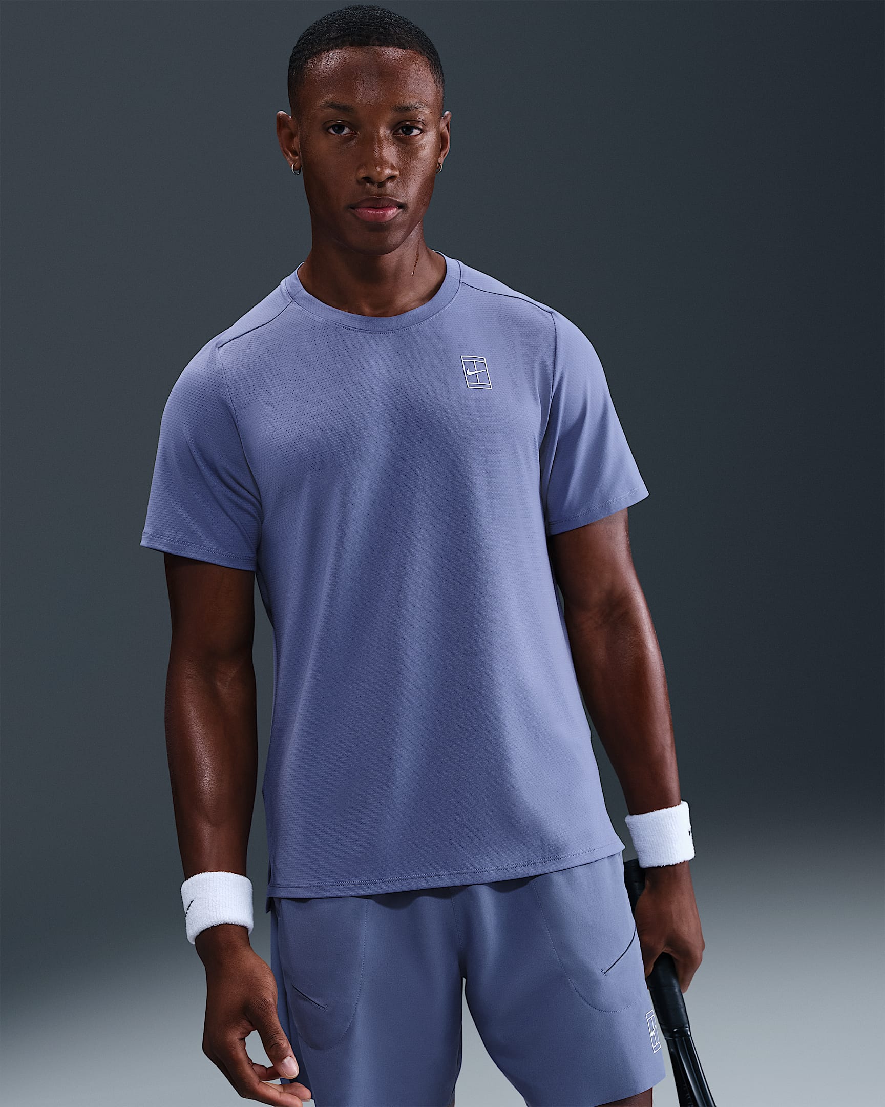 NikeCourt Advantage Men's Dri-FIT Tennis Top - World Indigo/World Indigo/White