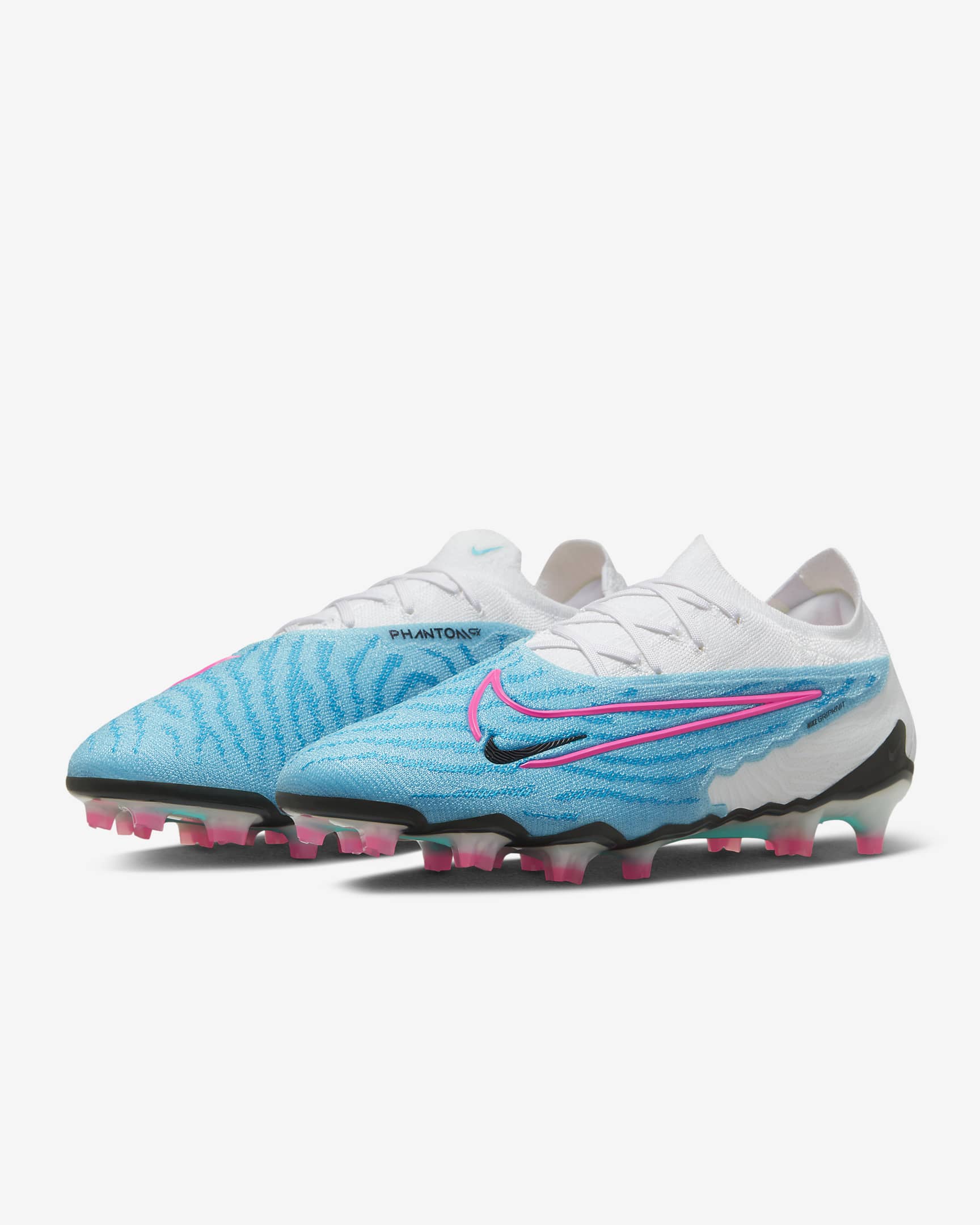 Nike Phantom GX Elite Firm-Ground Low-Top Soccer Cleat - Baltic Blue/White/Laser Blue/Pink Blast