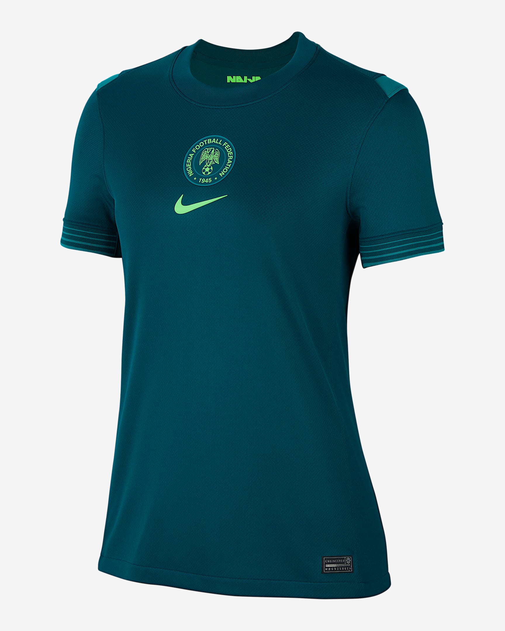 Maillot de foot Replica Nike Dri-FIT Nigeria 2025 Stadium Domicile (équipe féminine) pour femme - Deep Teal/Mardi Gras/Green Strike