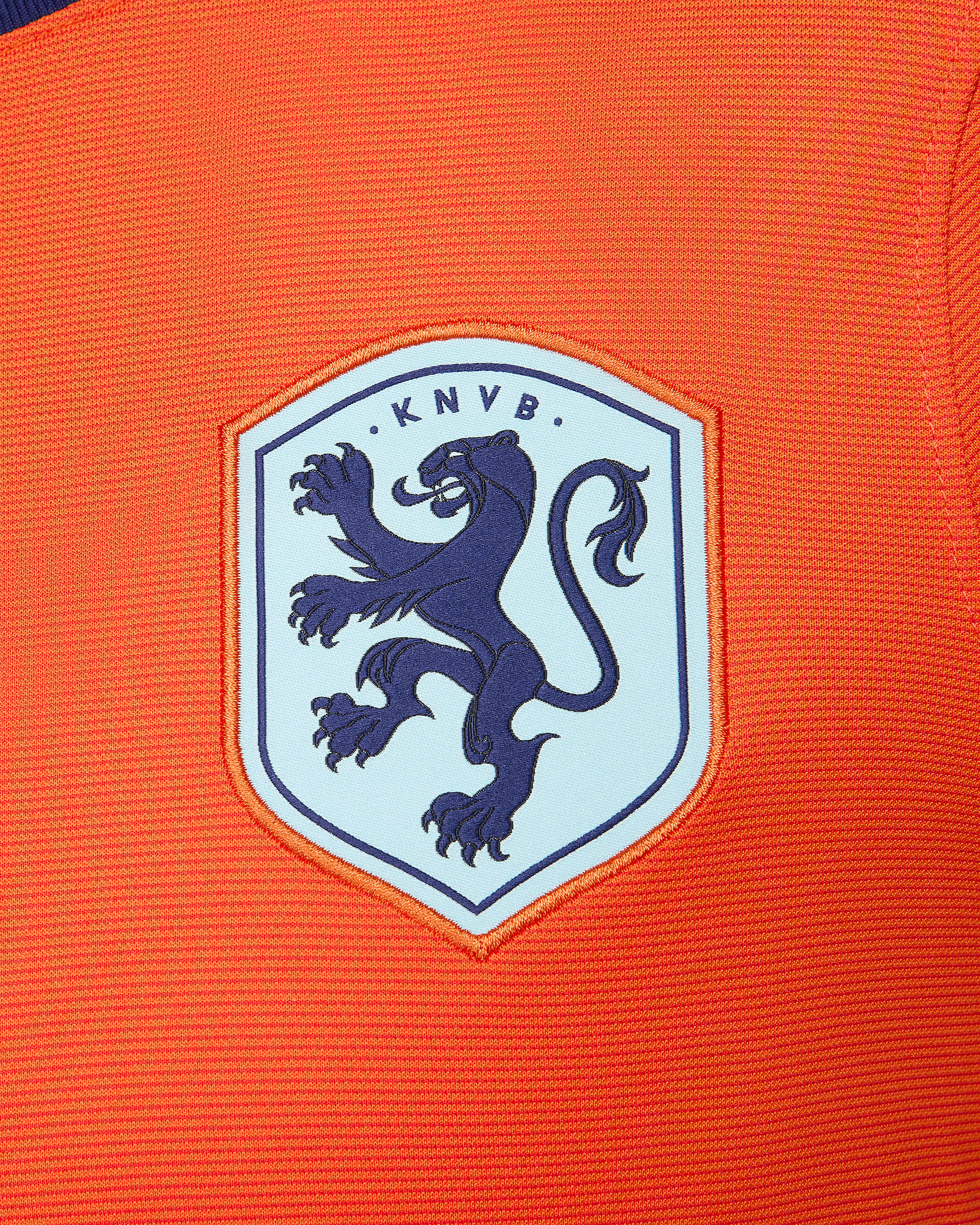 Holland 2024/25 Stadium Home Nike Dri-FIT Replica-fodboldtrøje til kvinder (kvindehold) - Safety Orange/Blue Void/Copa/Blue Void