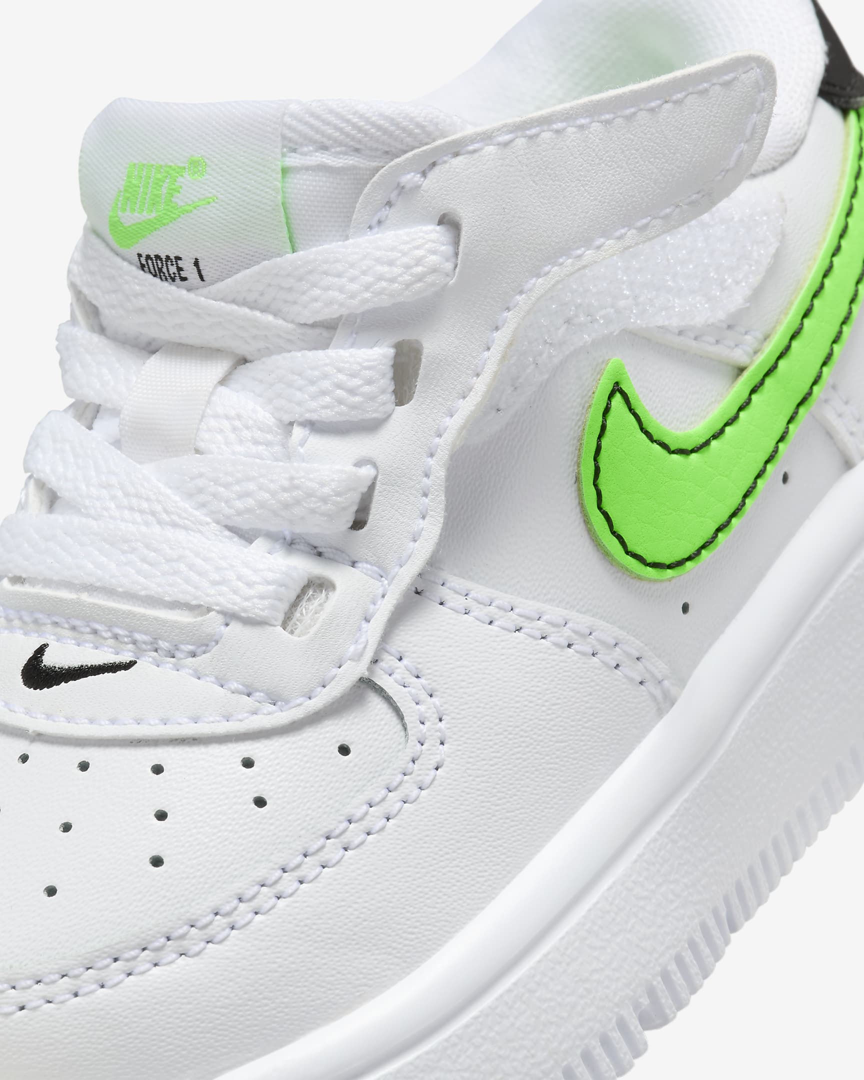 Παπούτσια Nike Force 1 Low EasyOn για βρέφη και νήπια - Λευκό/Μαύρο/Green Strike