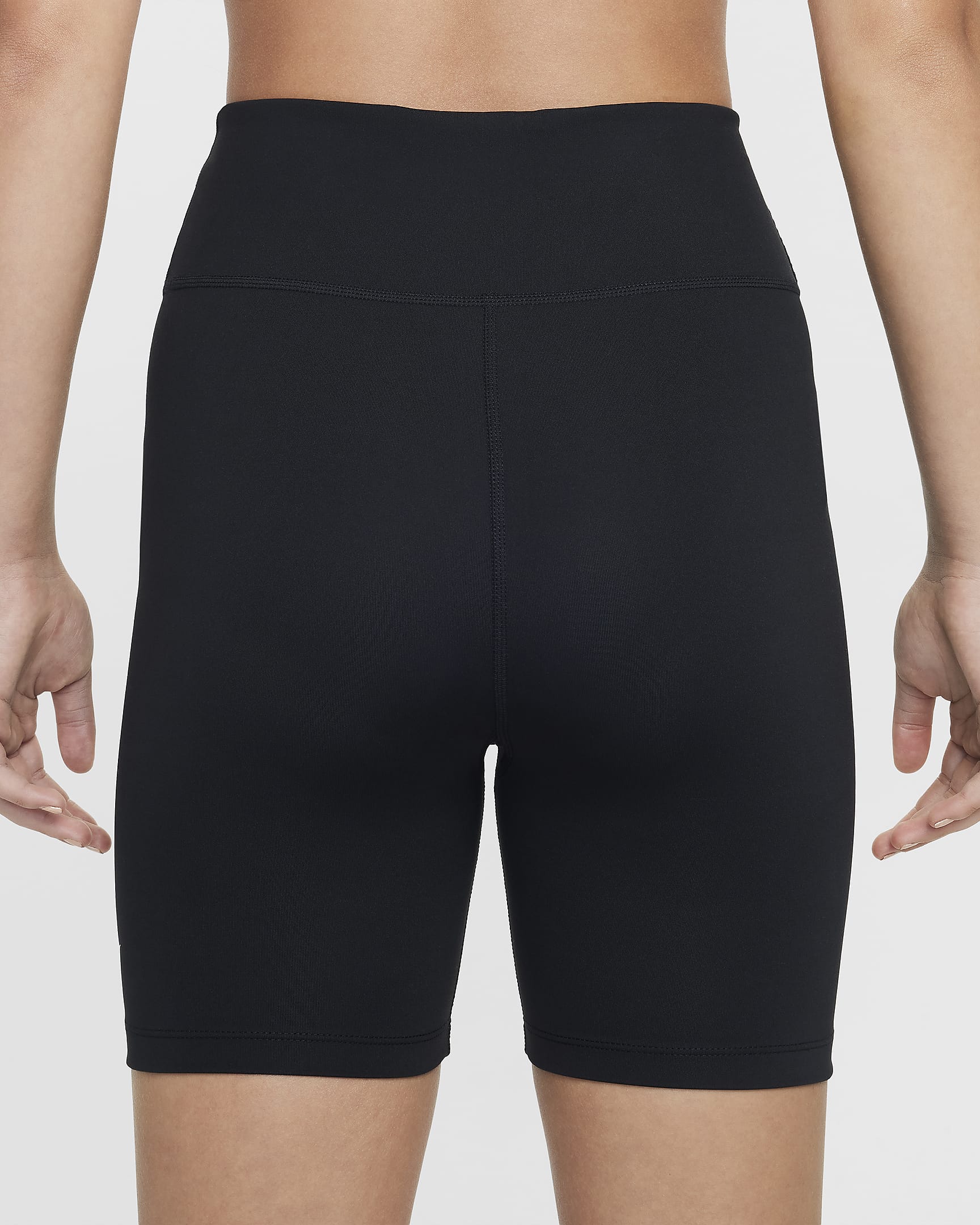 Nike One Dri-FIT shorts (13 cm) til store barn (jente) - Svart/Hvit