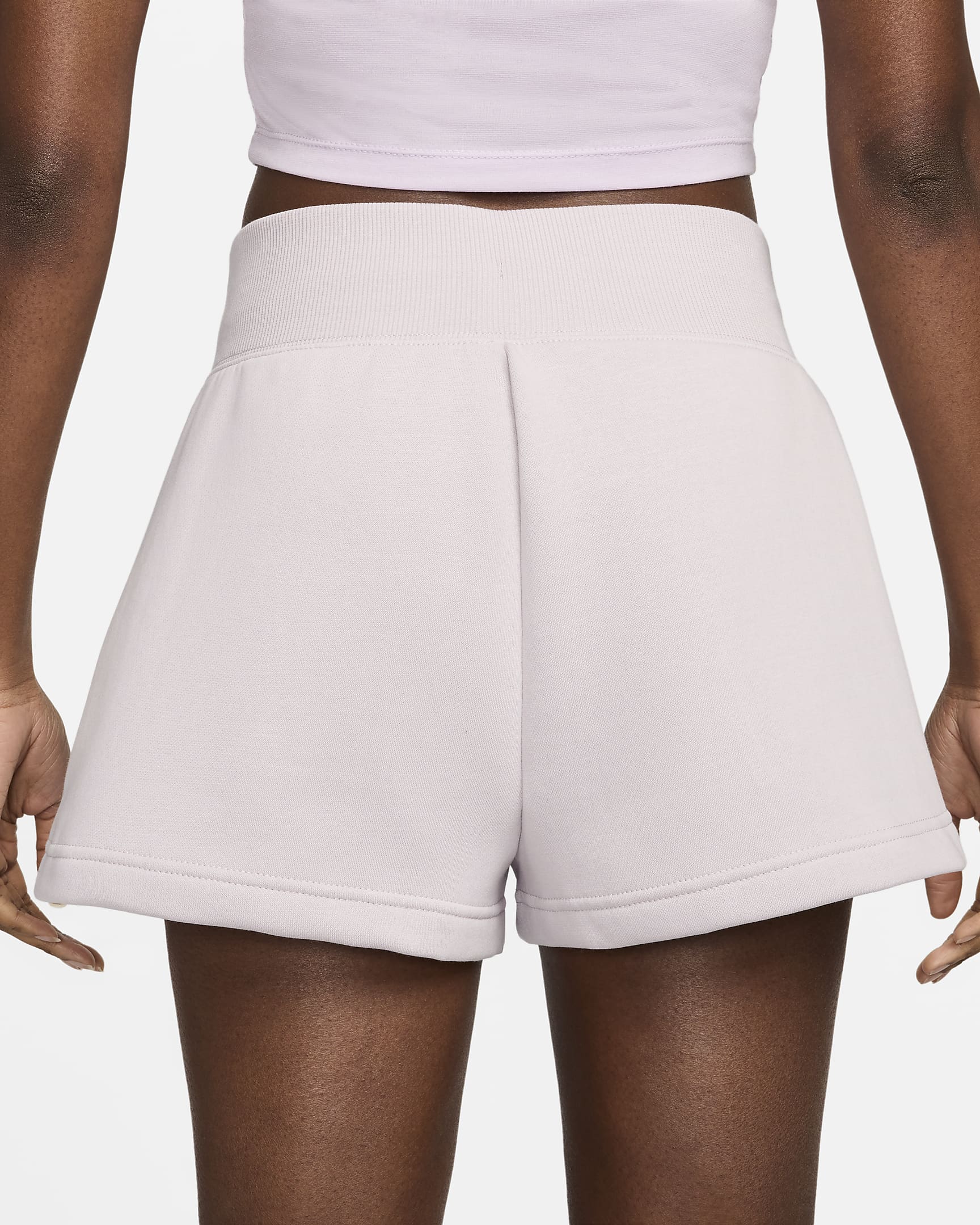 Nike Sportswear Phoenix Fleece Women's High-Waisted Loose Shorts - Platinum Violet/Sail