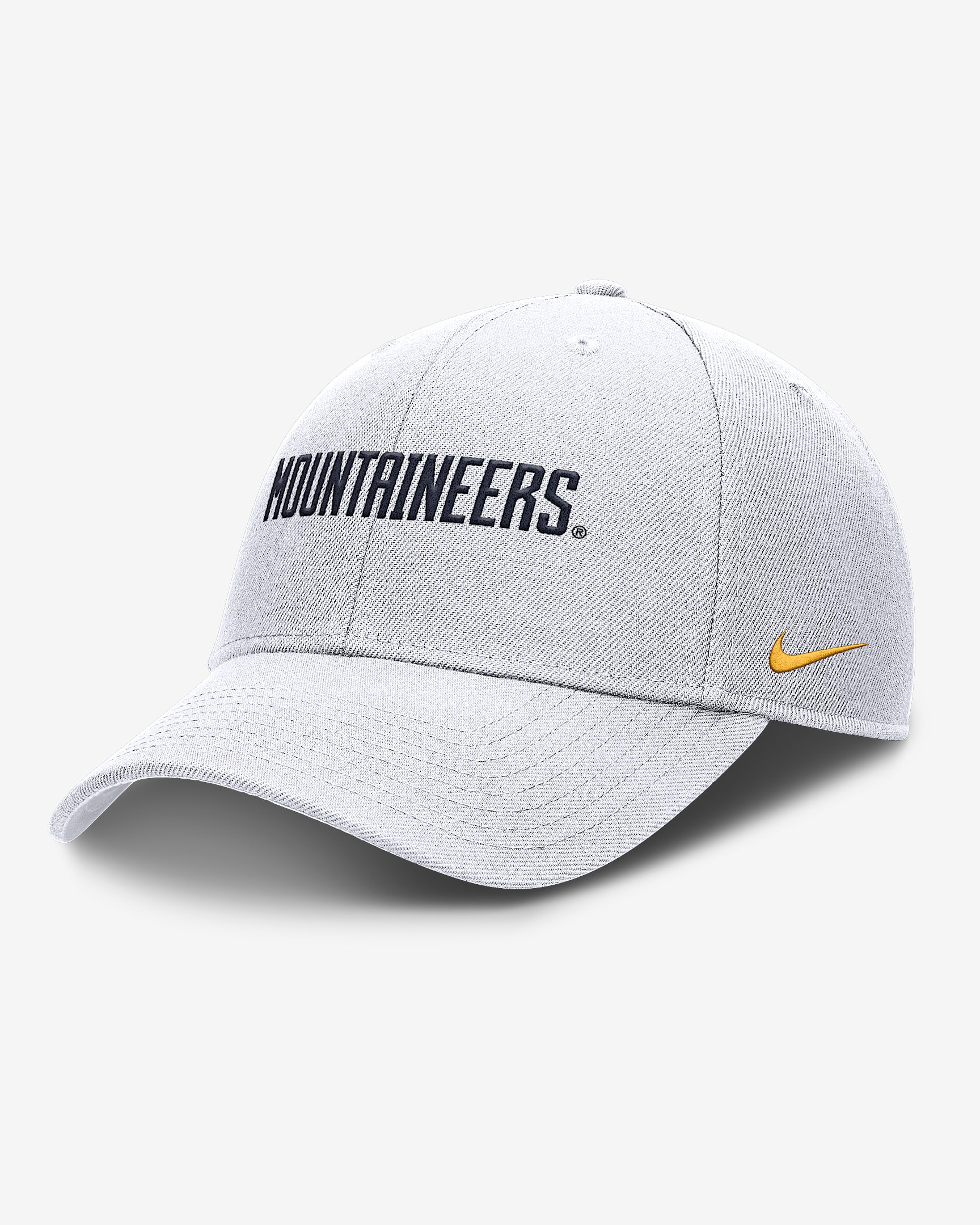 West Virginia On-Field Rise Gameday Men's Nike Dri-FIT College Trucker Adjustable Hat - White