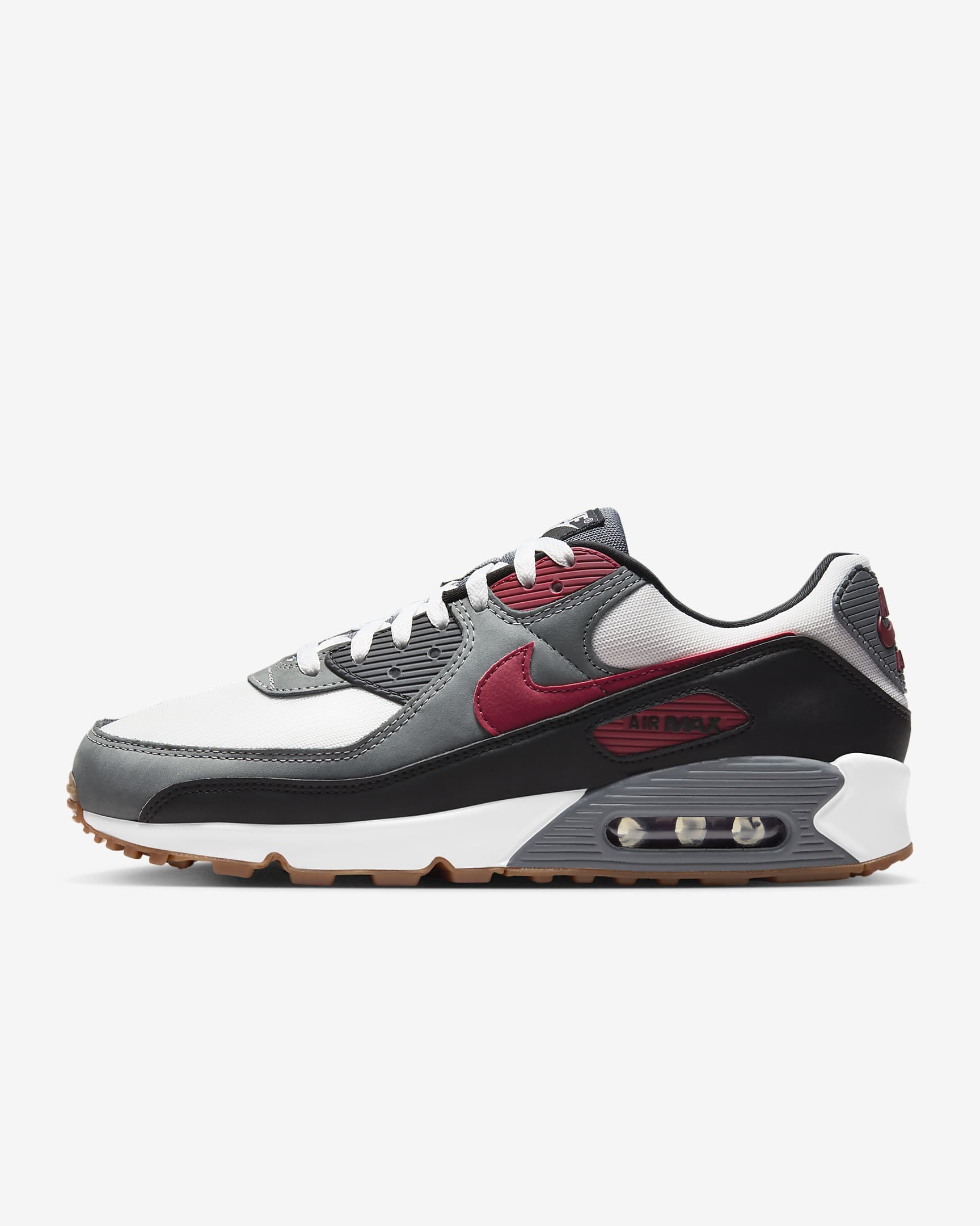 Nike Air Max 90 Men's Shoes - White/Cool Grey/Black/Team Red