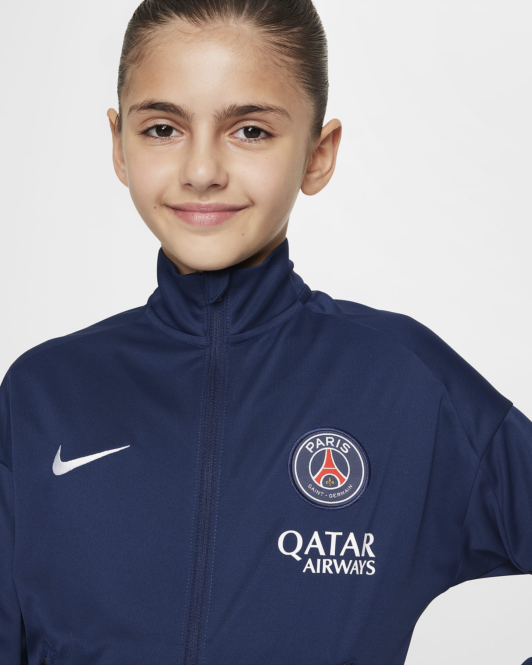 Survêtement de foot en maille Nike Dri-FIT Paris Saint-Germain Academy Pro pour ado - Midnight Navy/Blanc