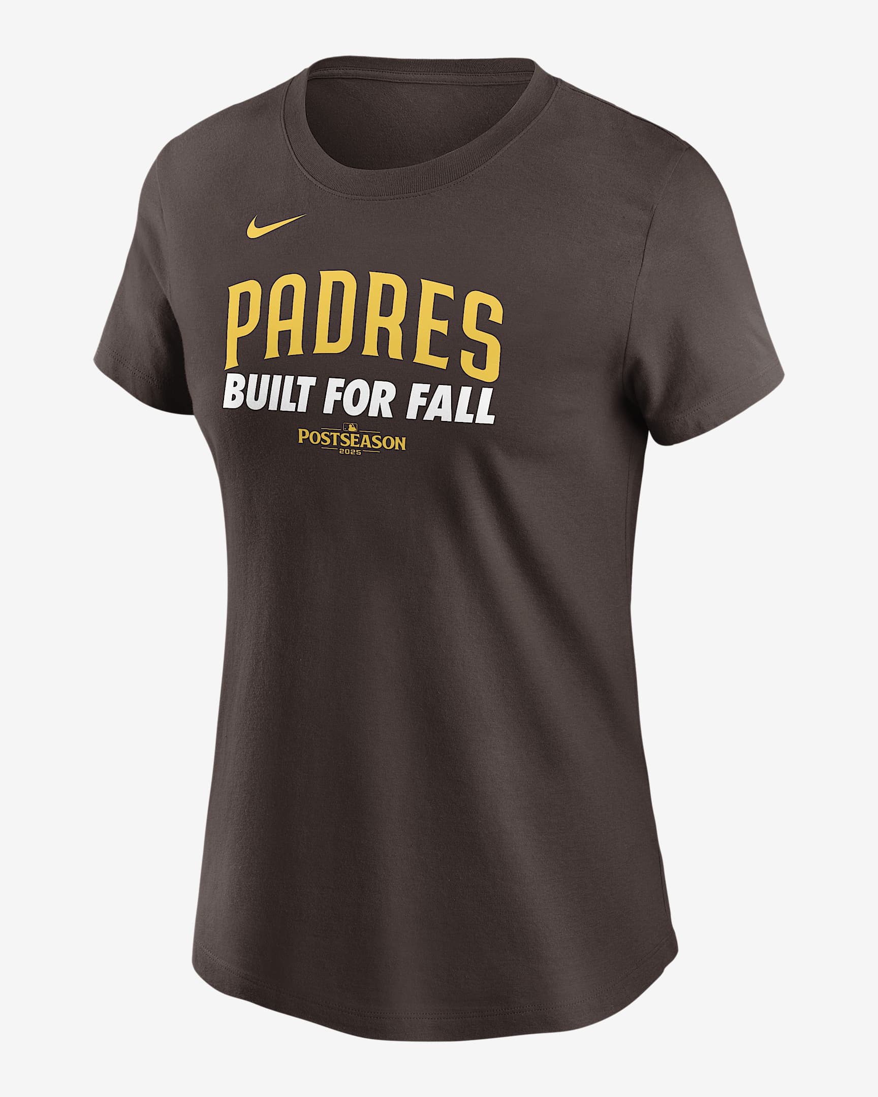 San Diego Padres 2025 Postseason Authentic Collection Women's Nike MLB T-Shirt - Brown