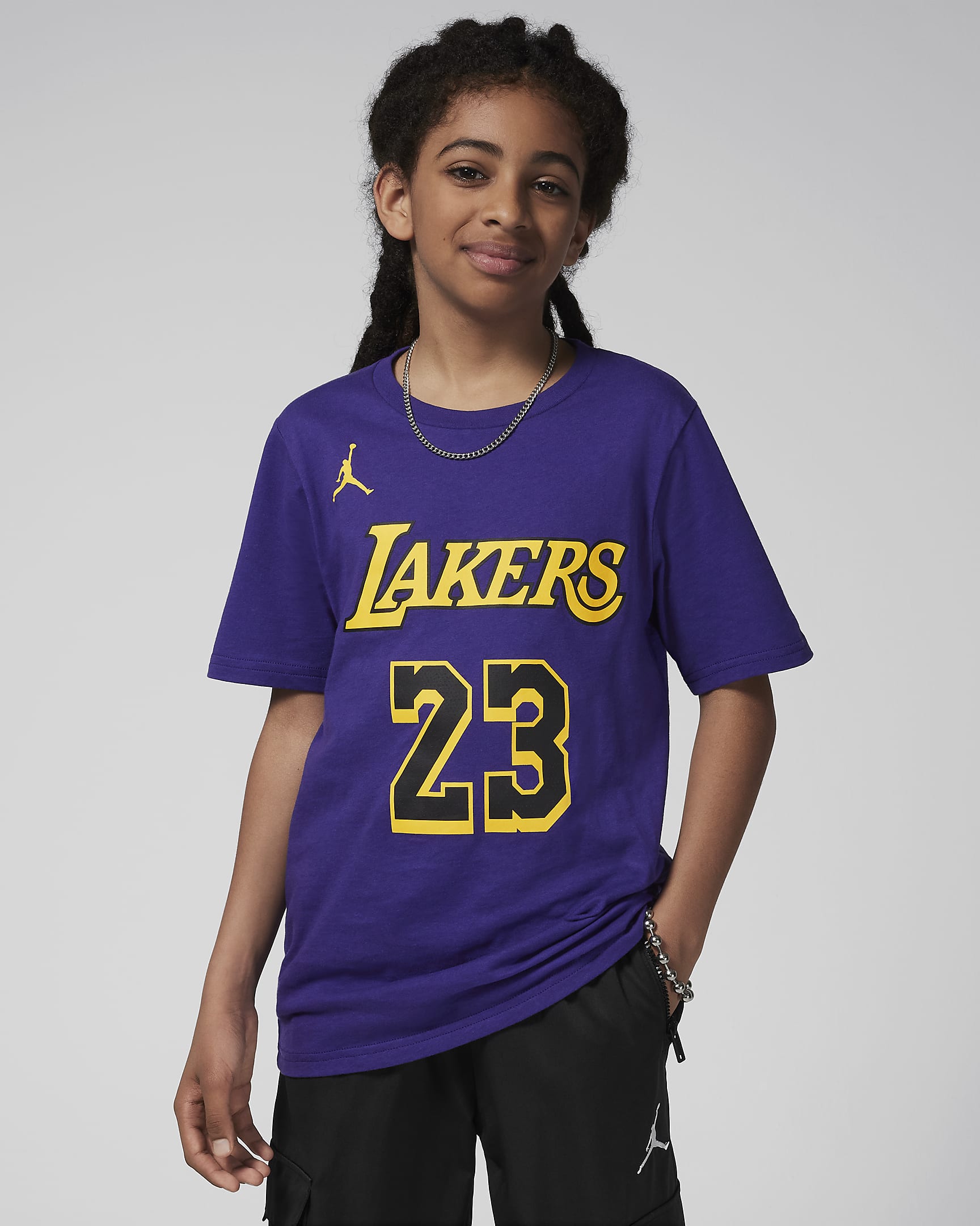 LeBron James Los Angeles Lakers Statement Edition Older Kids' Jordan NBA T-Shirt - Court Purple