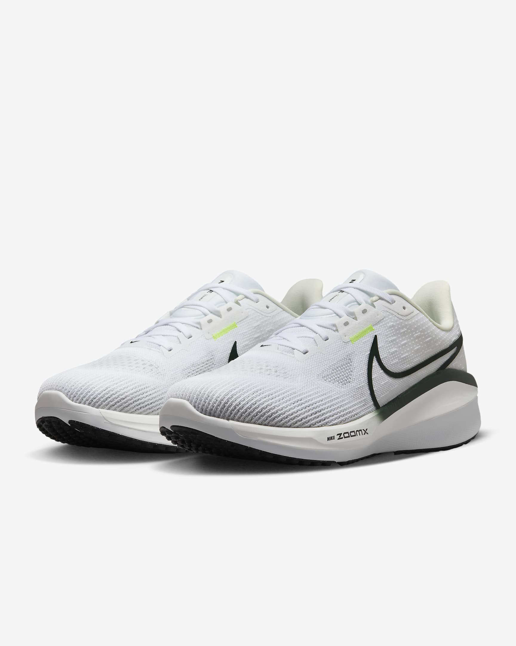 Nike Vomero 17 Men's Road Running Shoes - White/Sail/Volt/Pro Green