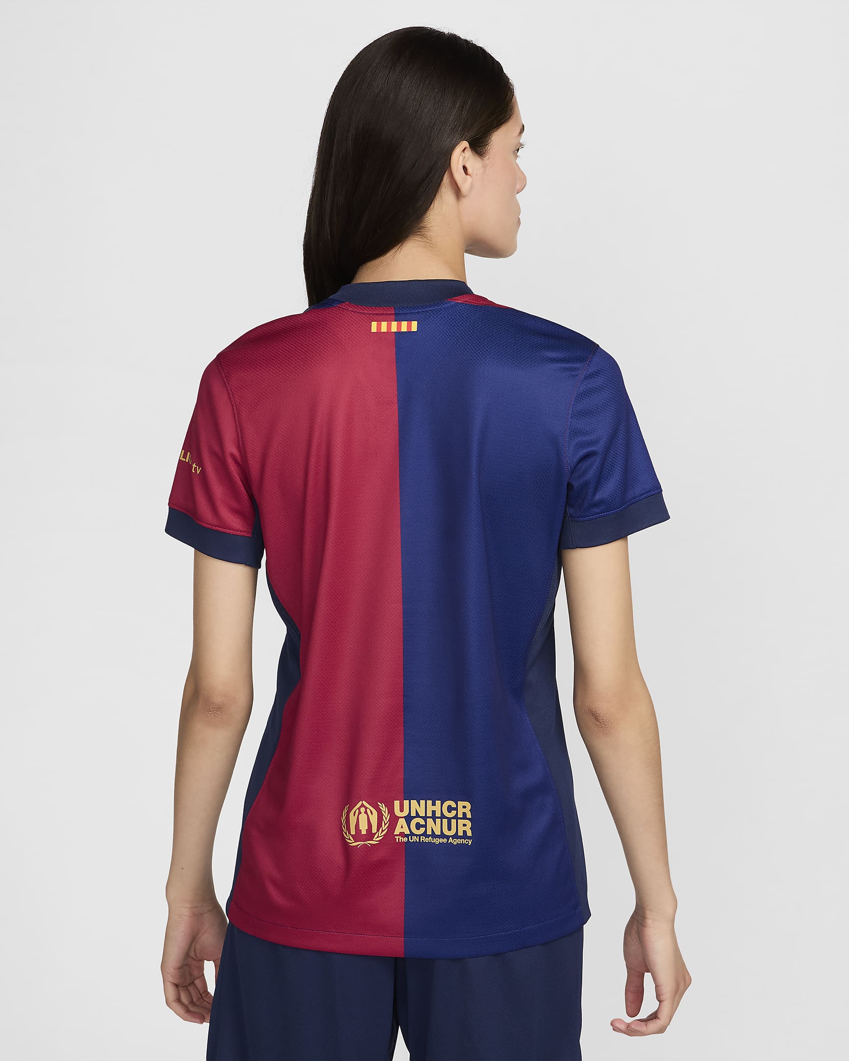 FC Barcelona 2024/25 Stadium (hjemmedrakt) Nike Dri-FIT Replica fotballdrakt til dame - Deep Royal Blue/Noble Red/Midnight Navy/Club Gold