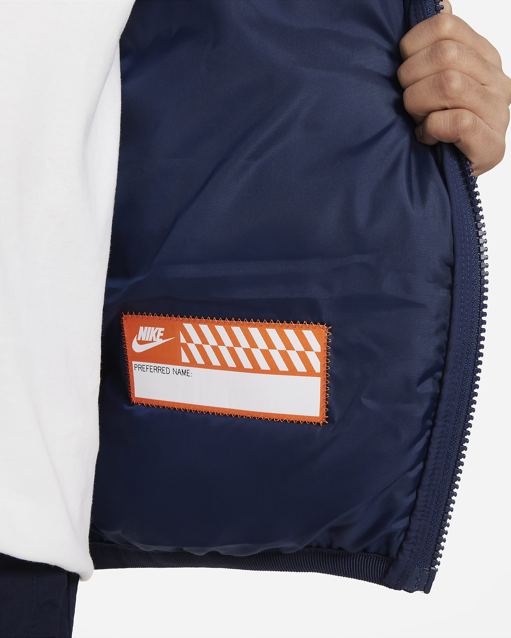 Nike Sportswear Lightweight Synthetic Fill Chaqueta holgada con capucha - Niño/a - Midnight Navy/Midnight Navy/Blanco