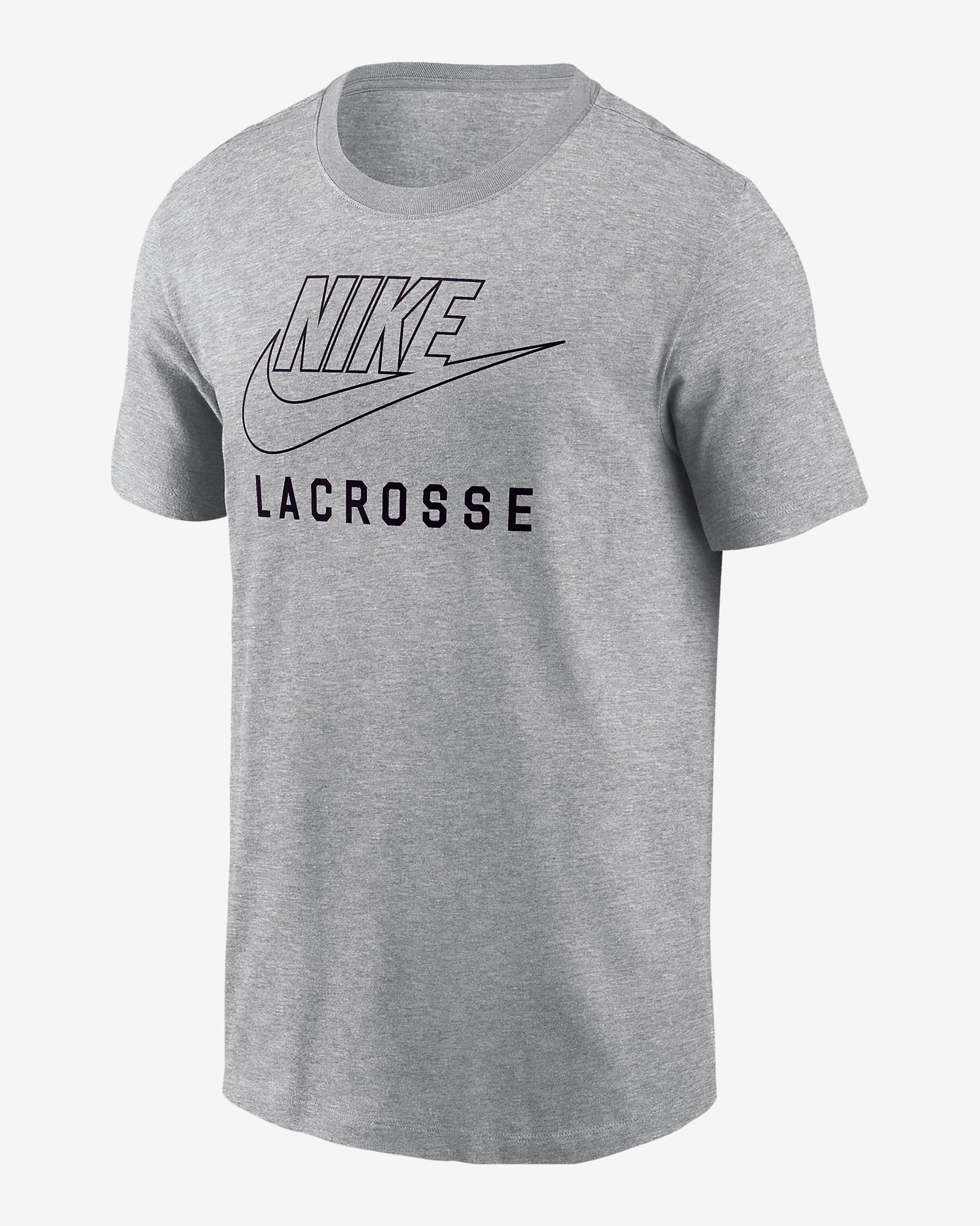 Playera de lacrosse para hombre Nike Swoosh - Gris oscuro jaspeado