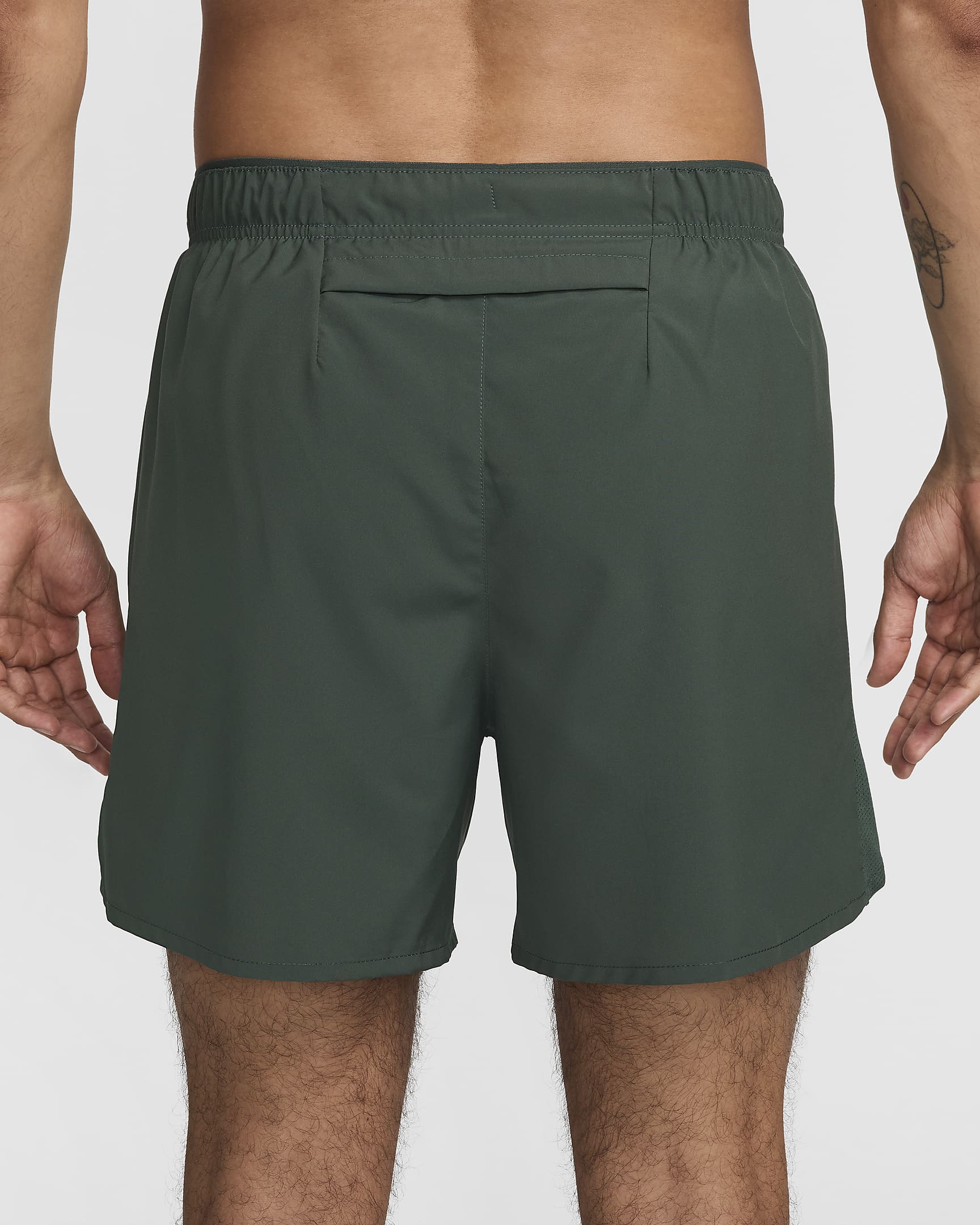 Nike Challenger Swoosh Men's 12.5cm (approx.) Dri-FIT Running Shorts - Vintage Green/Vintage Green/Black/Black