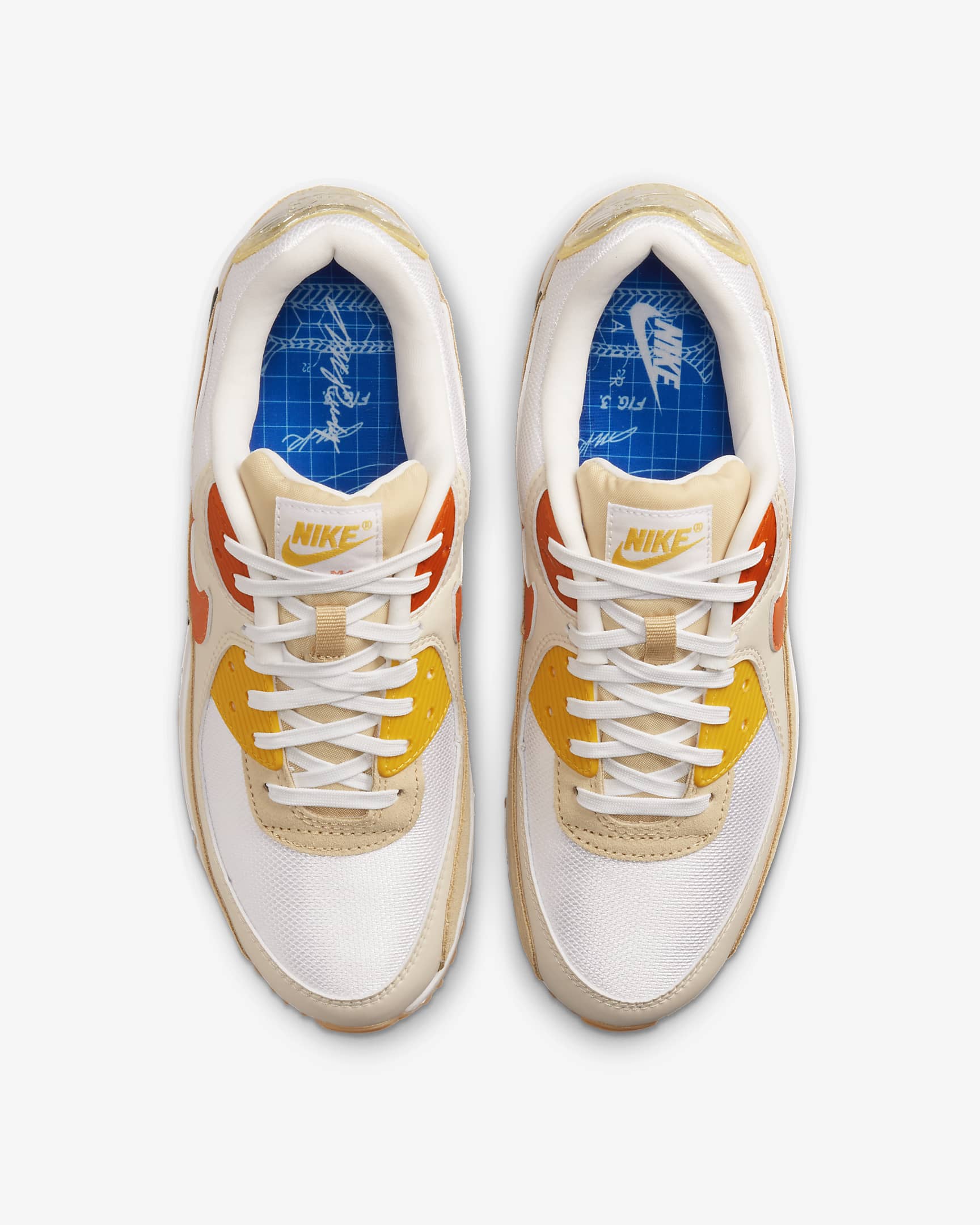 Nike Air Max 90 SE Men's Shoes - Summit White/Sesame/Lemon Wash/Safety Orange