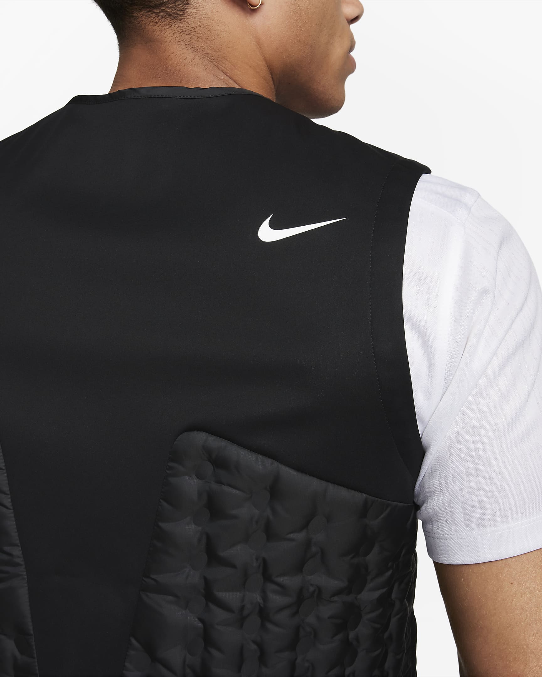 Nike Therma-FIT Repel Men's Full-Zip Down Golf Vest - Black/Black/White