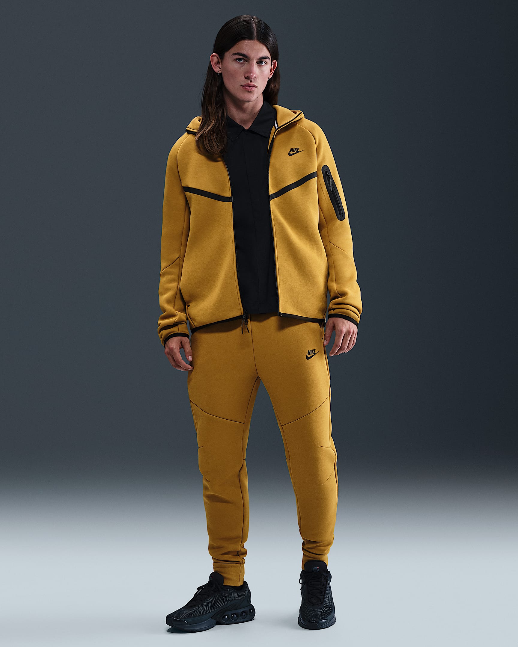 Nike Tech Men's Fleece Joggers - Ochre/Black