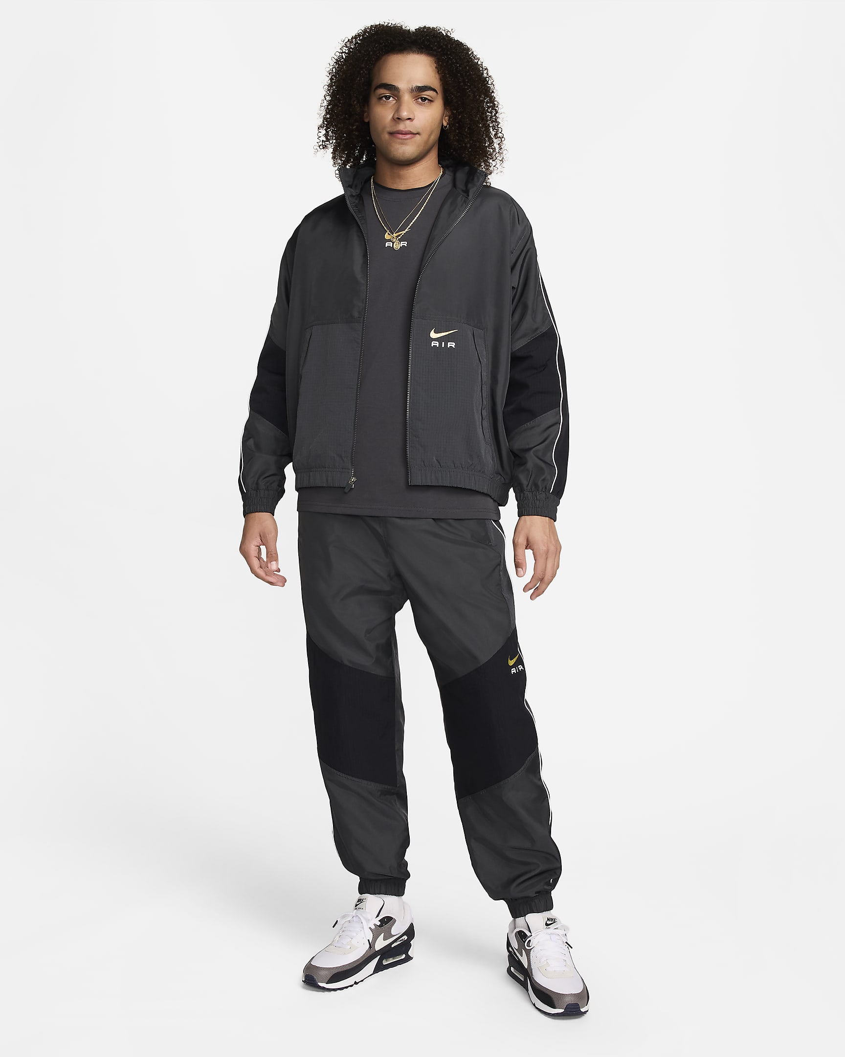 Nike Air Men's Woven Trousers - Dark Smoke Grey/Black