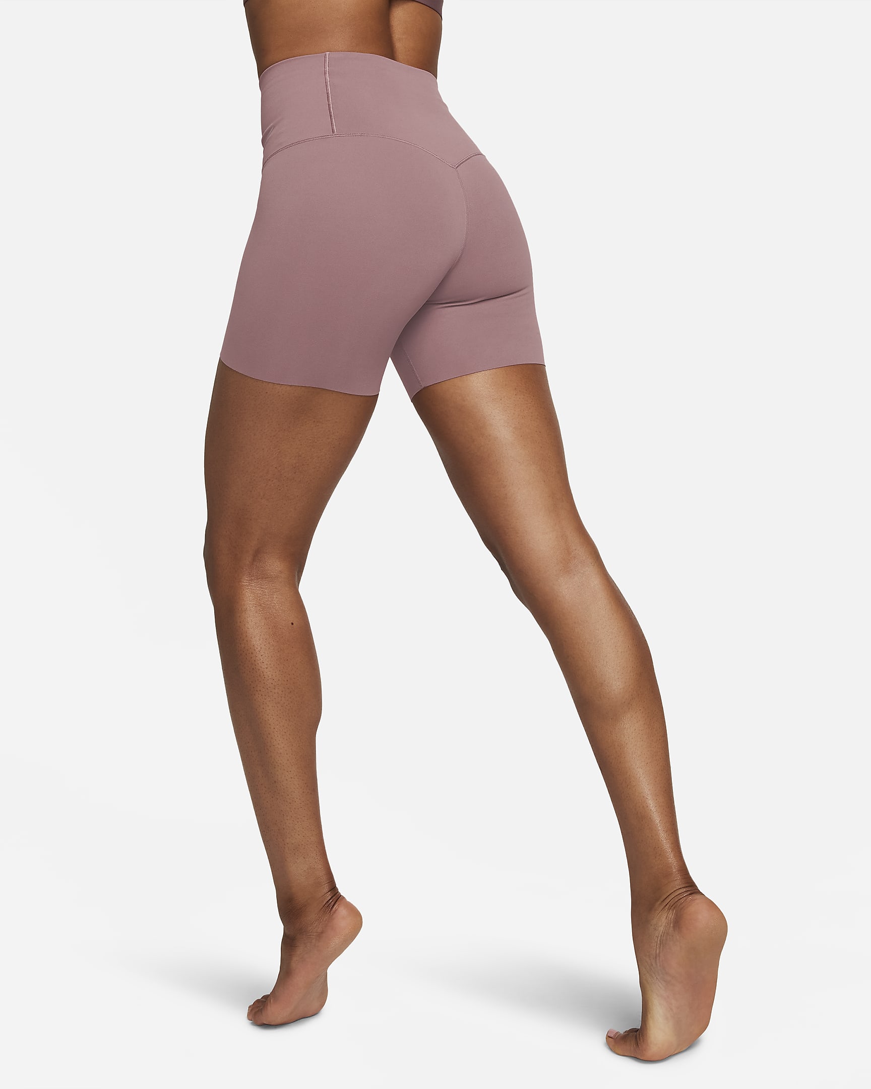Nike Zenvy Women's Gentle-Support High-Waisted 5" Biker Shorts - Smokey Mauve/Black