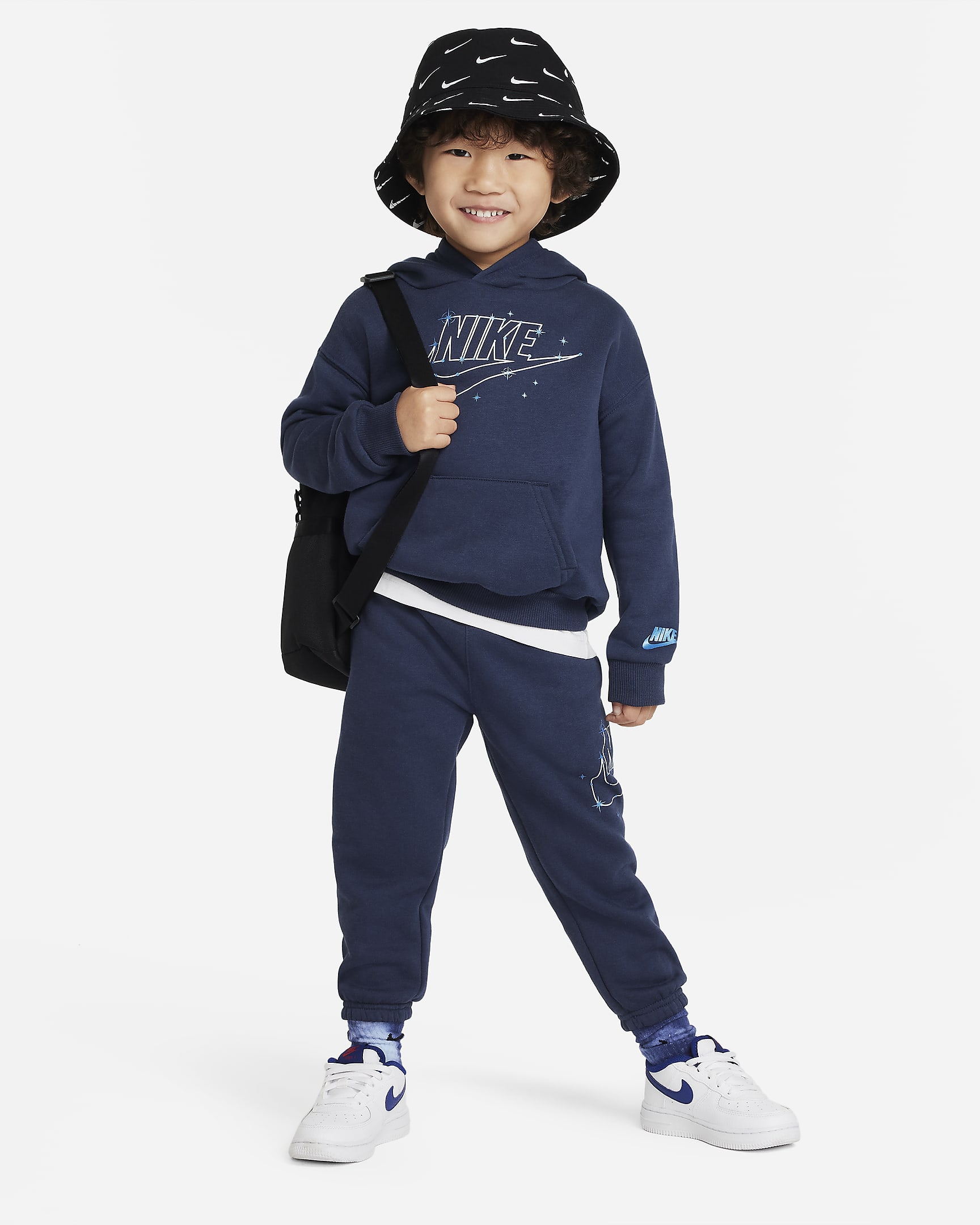 Nike Sportswear Shine Fleece Pullover Hoodie Toddler Hoodie - Midnight Navy