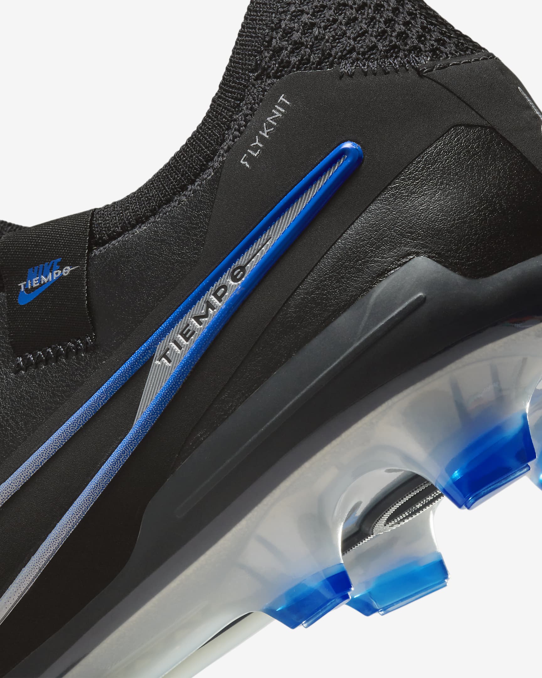 Nike Tiempo Legend 10 Elite Firm-Ground Low-Top Soccer Cleats - Black/Hyper Royal/Chrome