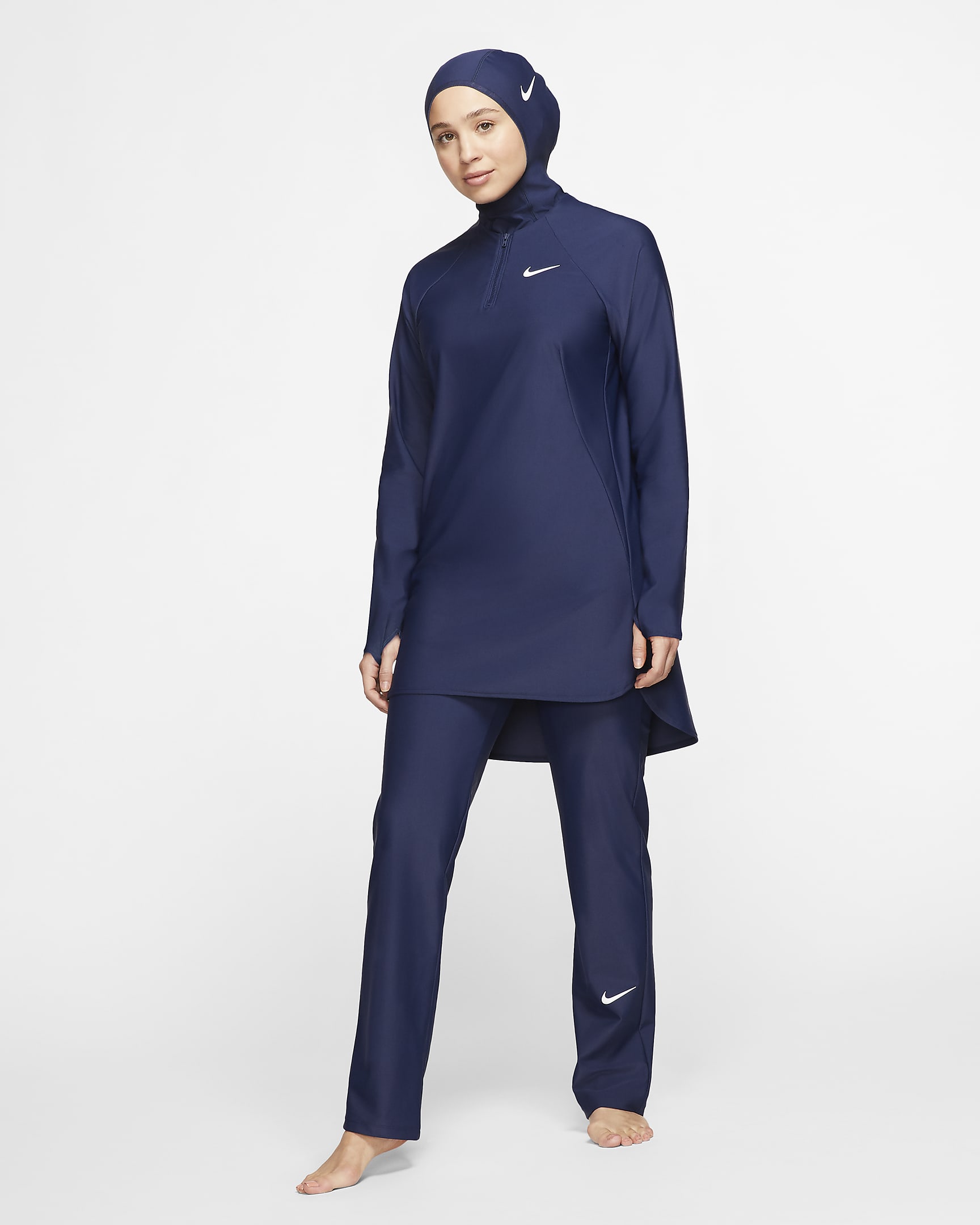 Tunique de bain intégrale Nike Victory pour Femme - Midnight Navy/Midnight Navy/Blanc