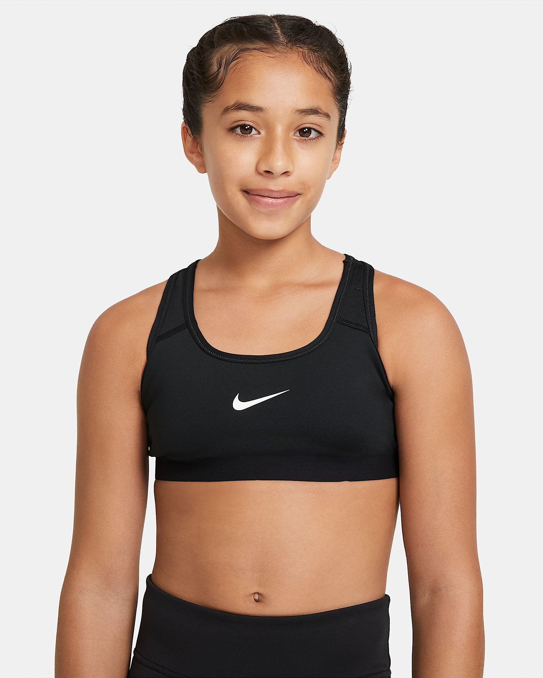 Nike pro girls. Бра Nike. Nike бра спортивное. Nike Swoosh big Kids' (girls') Sports Bra. Спортивный топ для девочки