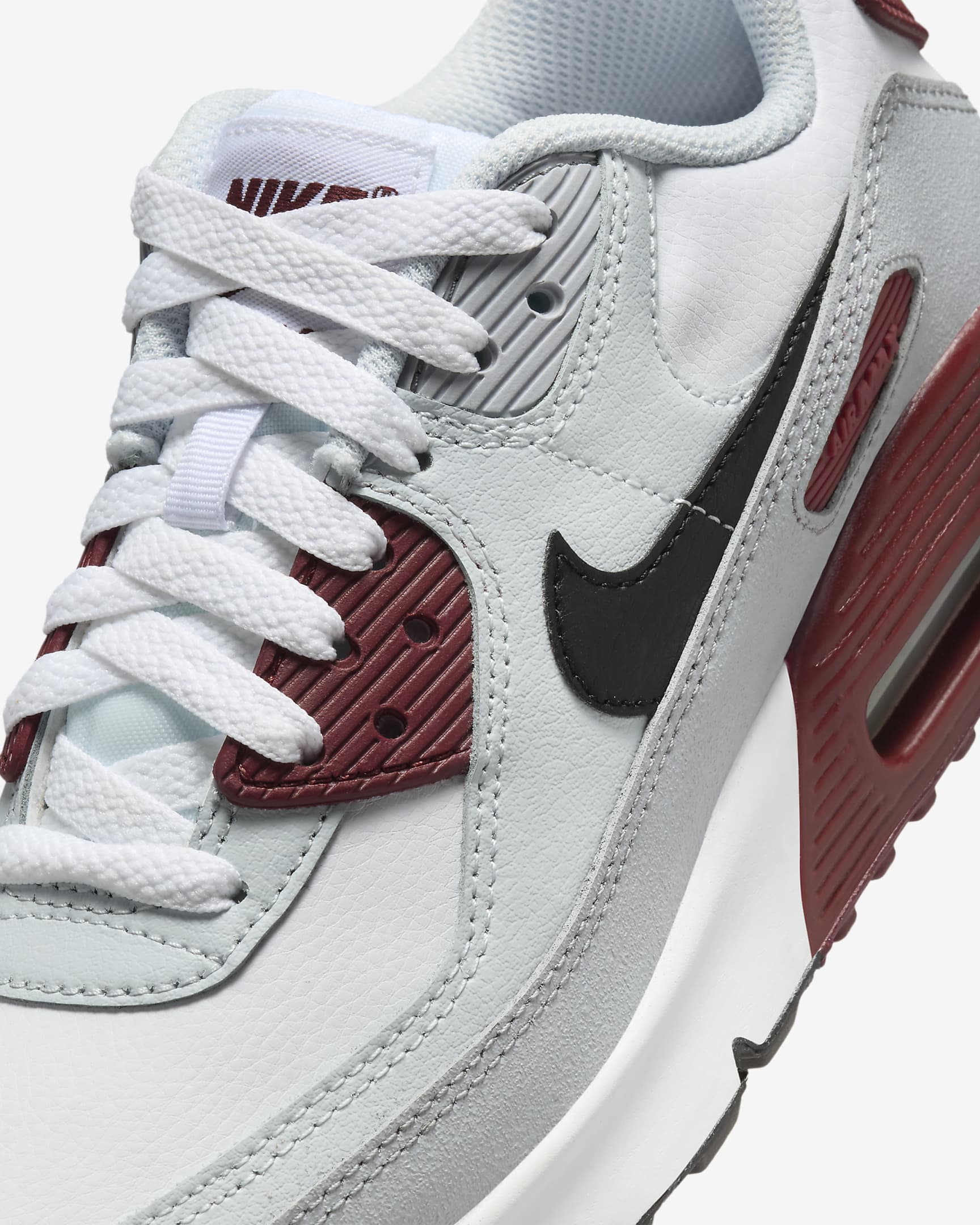 Sko Nike Air Max 90 för ungdom - Vit/Dark Team Red/Pure Platinum/Svart