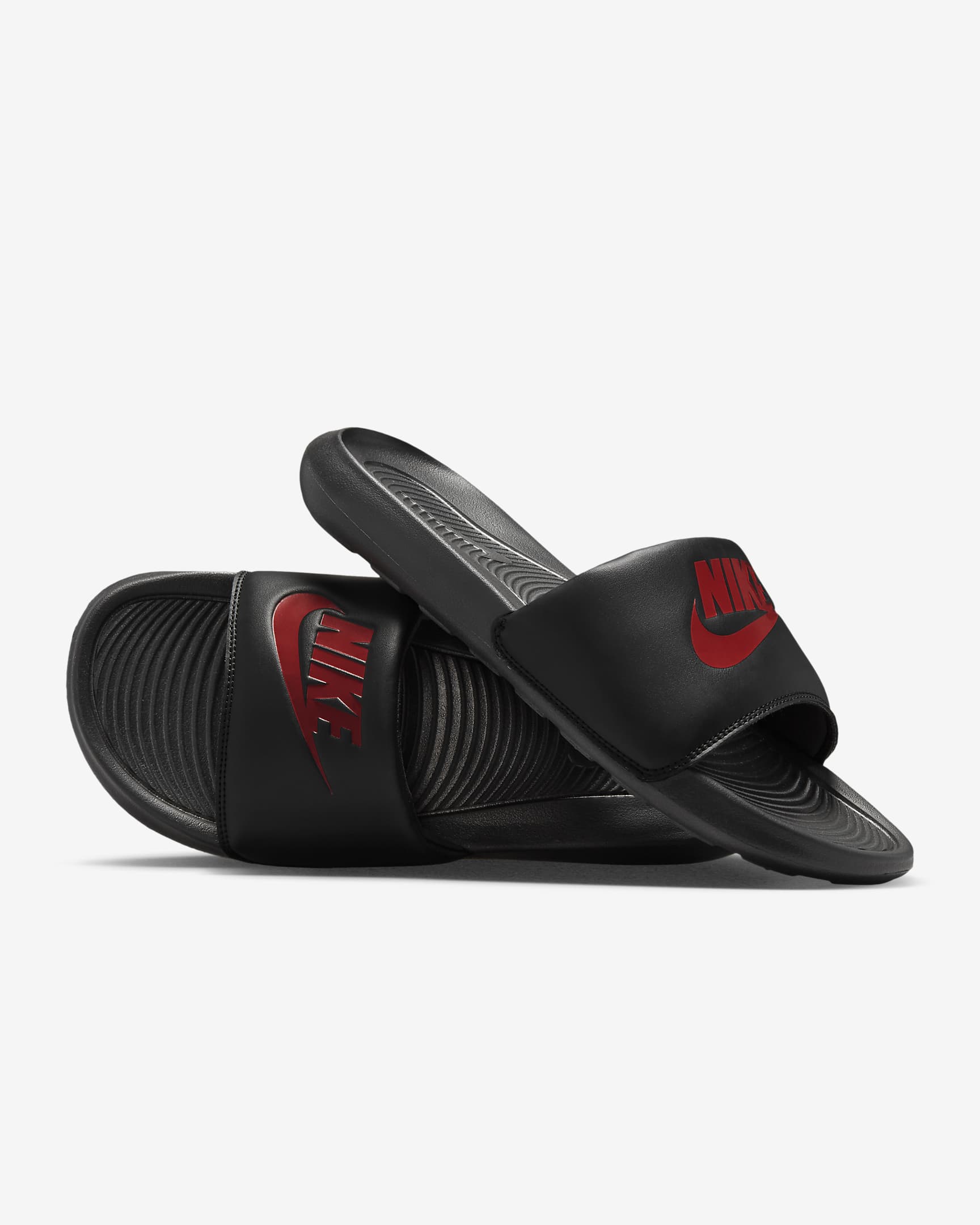 Nike Victori One Herren-Slides - Schwarz/Schwarz/University Red