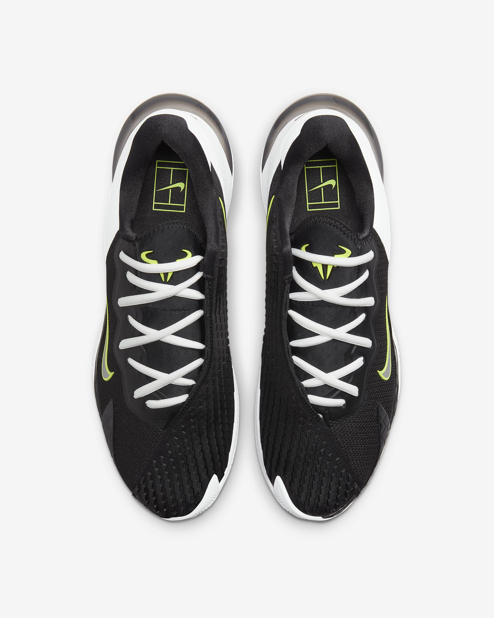 NikeCourt Vapor Cage 4 Rafa Men's Clay Court Tennis Shoes - Black/White/Volt/Metallic Silver