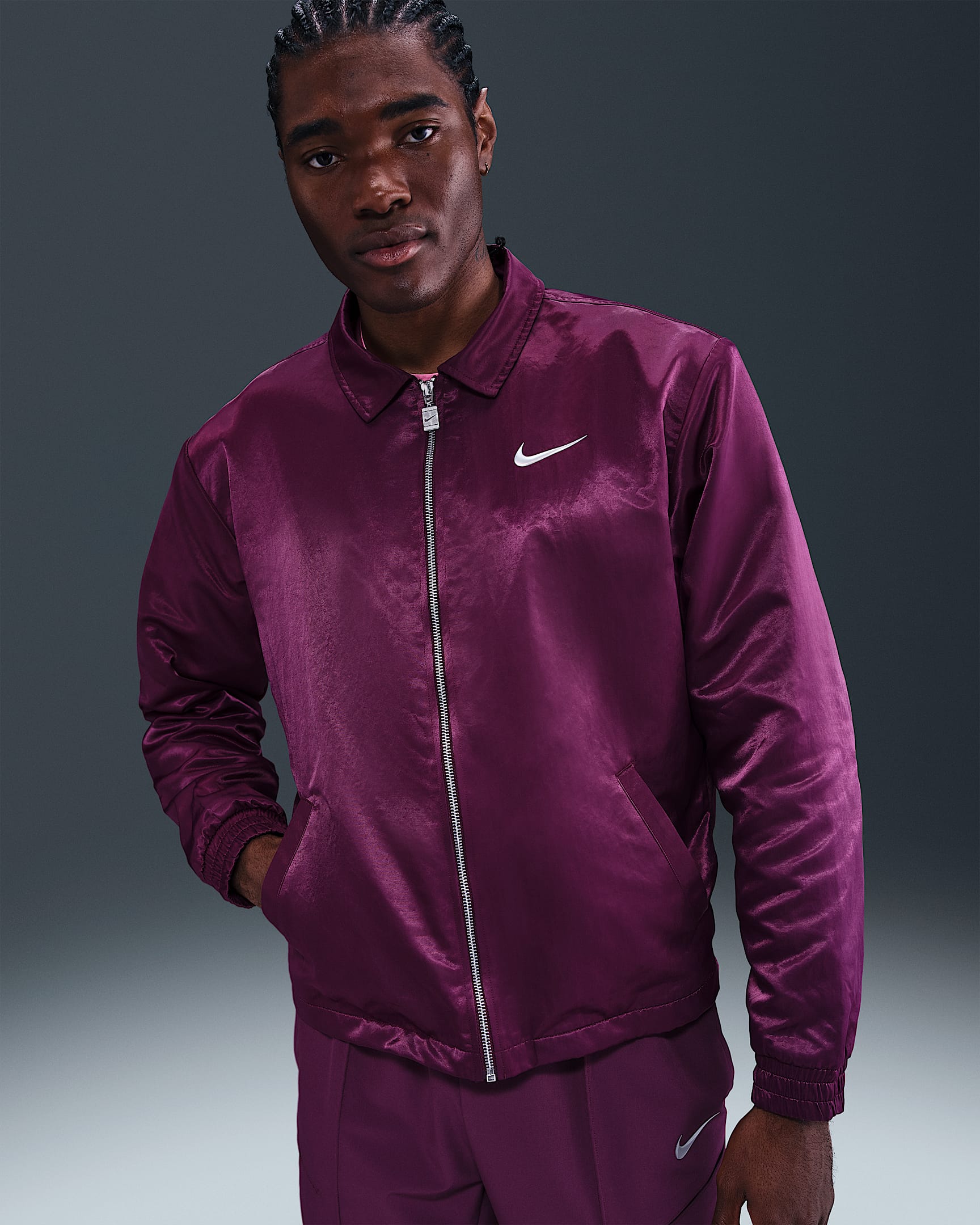 NikeCourt Slam Erkek Ceketi - Bordeaux/Beyaz