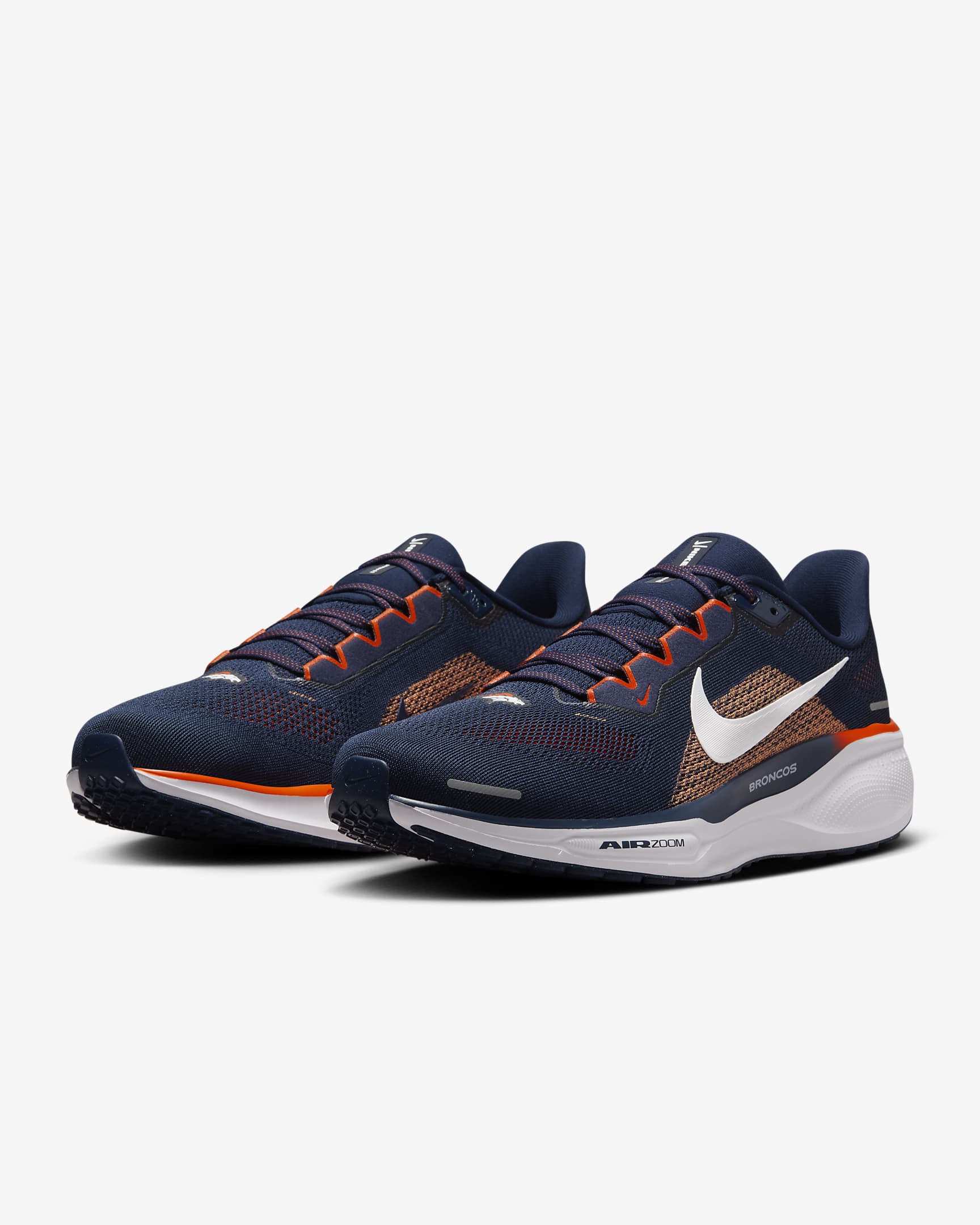 Tenis de correr en pavimento para hombre Nike Pegasus 41 NFL Denver Broncos - Azul marino universitario/Blanco/Naranja brillante/Blanco