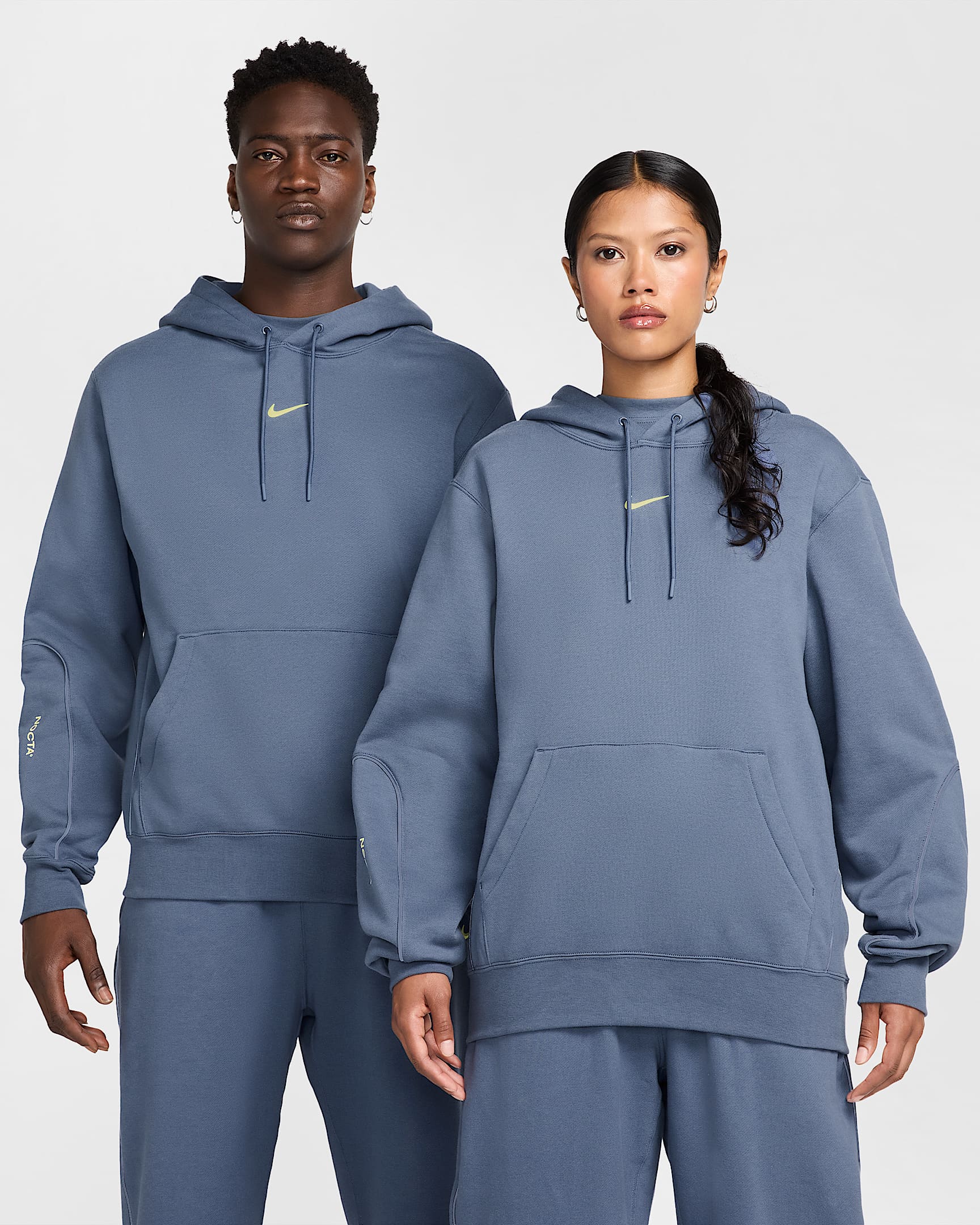NOCTA NOCTA Fleece CS Kapüşonlu Üst - Diffused Blue/Diffused Blue/Citron Tint