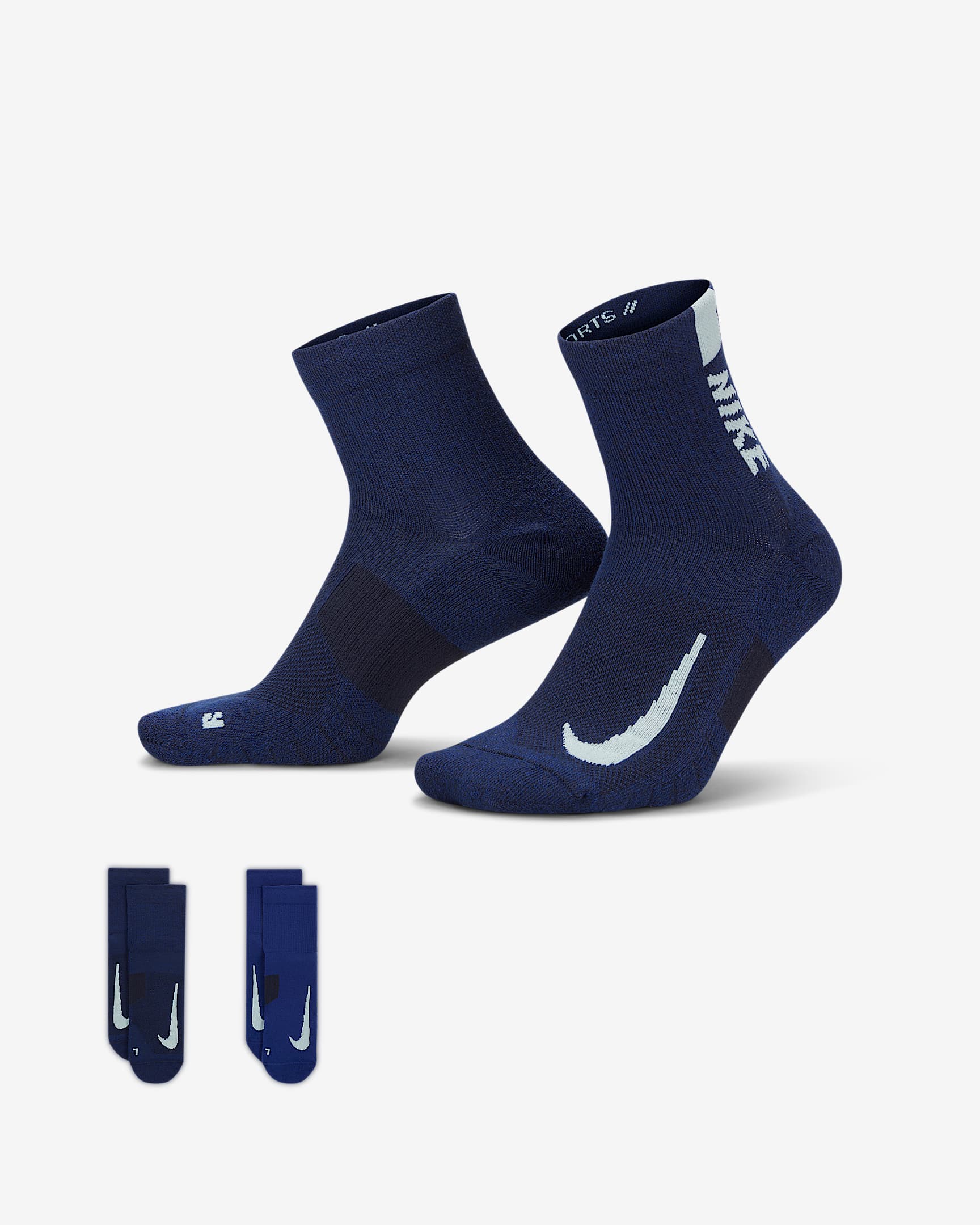 Nike Multiplier Running Ankle Socks (2 Pairs). Nike LU
