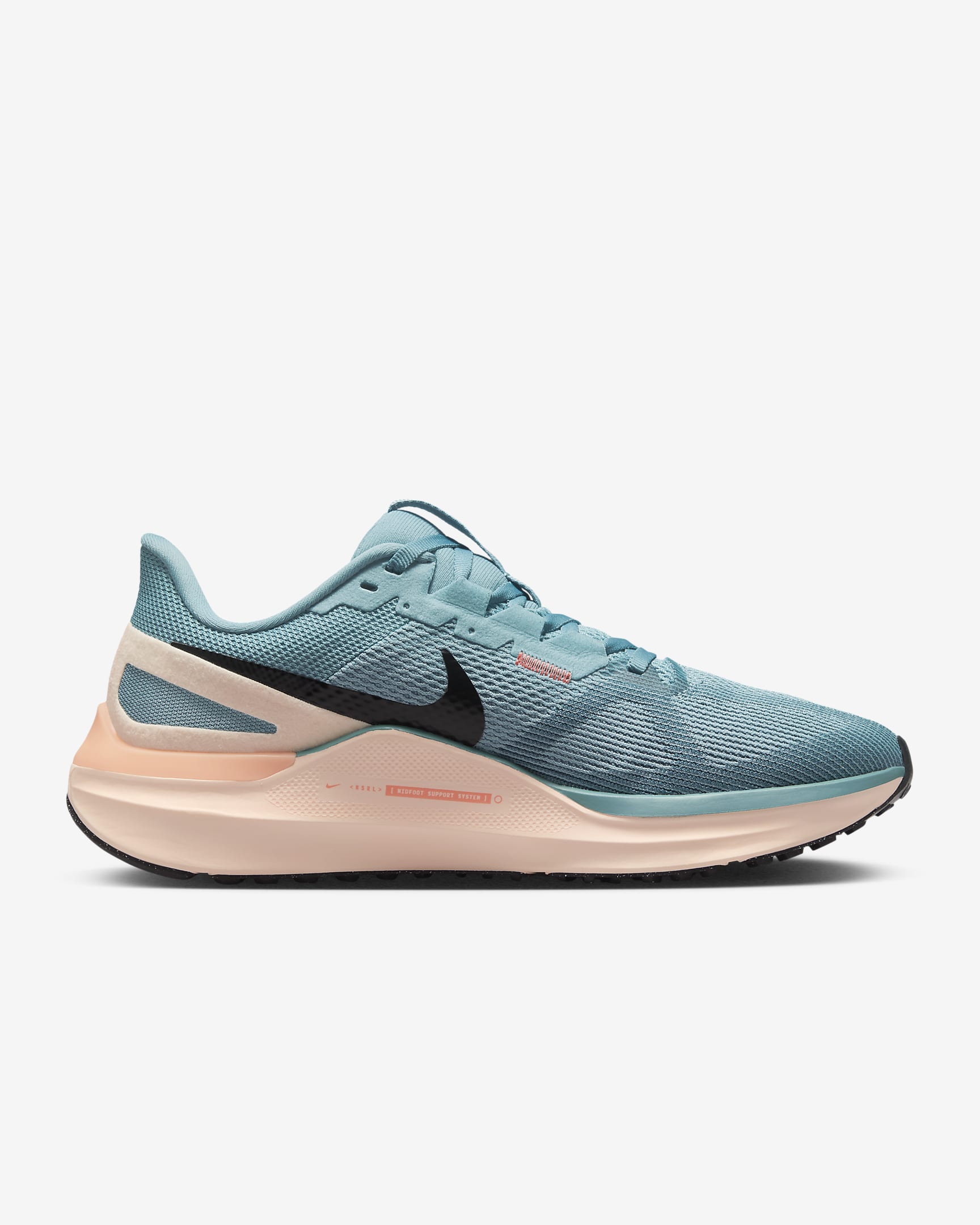 Nike Structure 25 Damen-Straßenlaufschuh - Denim Turquoise/Crimson Tint/Light Wild Mango/Schwarz