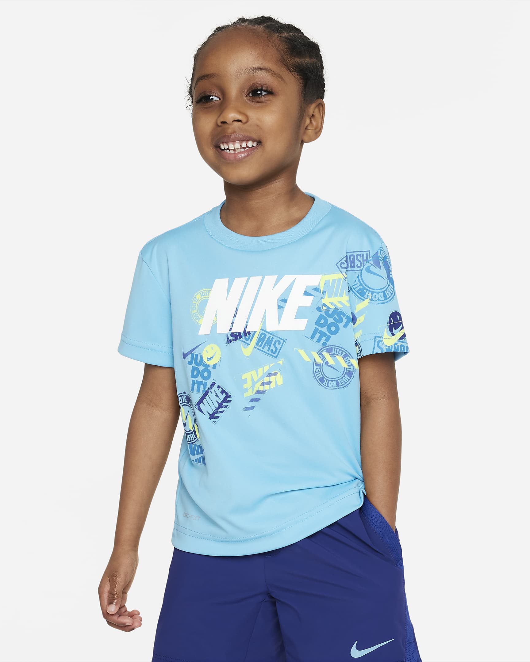 Nike Block Stamp Tee Toddler Dri-FIT T-Shirt - Baltic Blue