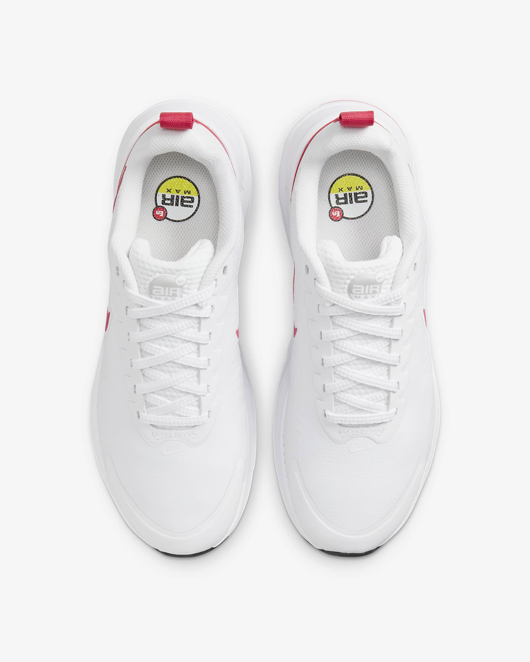 Tenis para mujer Nike Air Max Nuaxis - Blanco/Negro/Rojo cometa/Rosa margarita