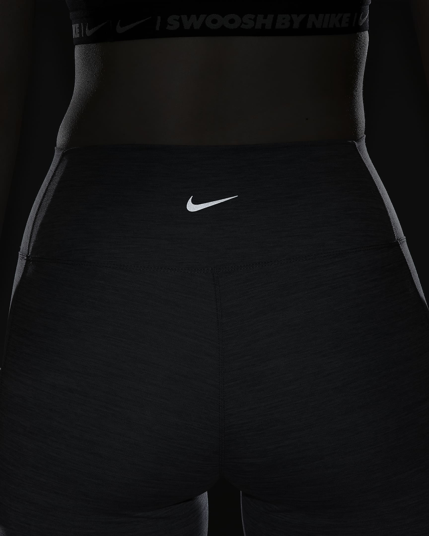 Nike One Women's High-Waisted 8" Biker Shorts with Pockets - Smoke Grey/Heather/Black