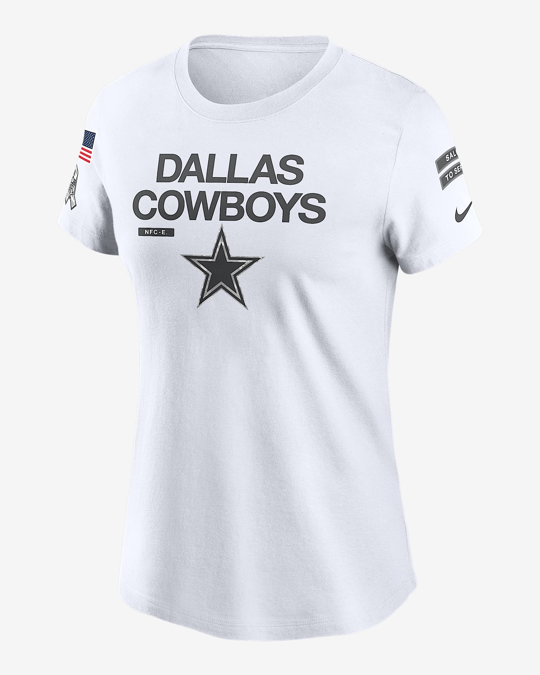 Playera Nike de la NFL para mujer Dallas Cowboys Salute to Service City Edge - Blanco