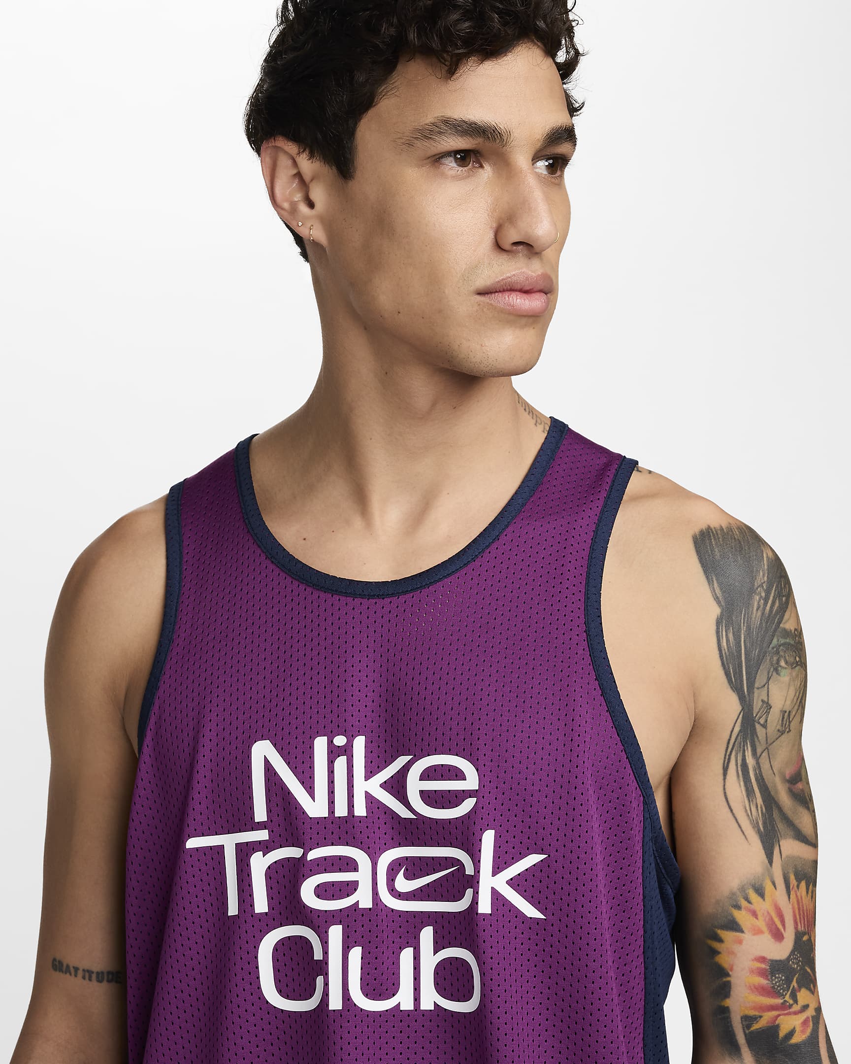 Nike Track Club Men's Dri-FIT Running Singlet - Viotech/Midnight Navy/Summit White