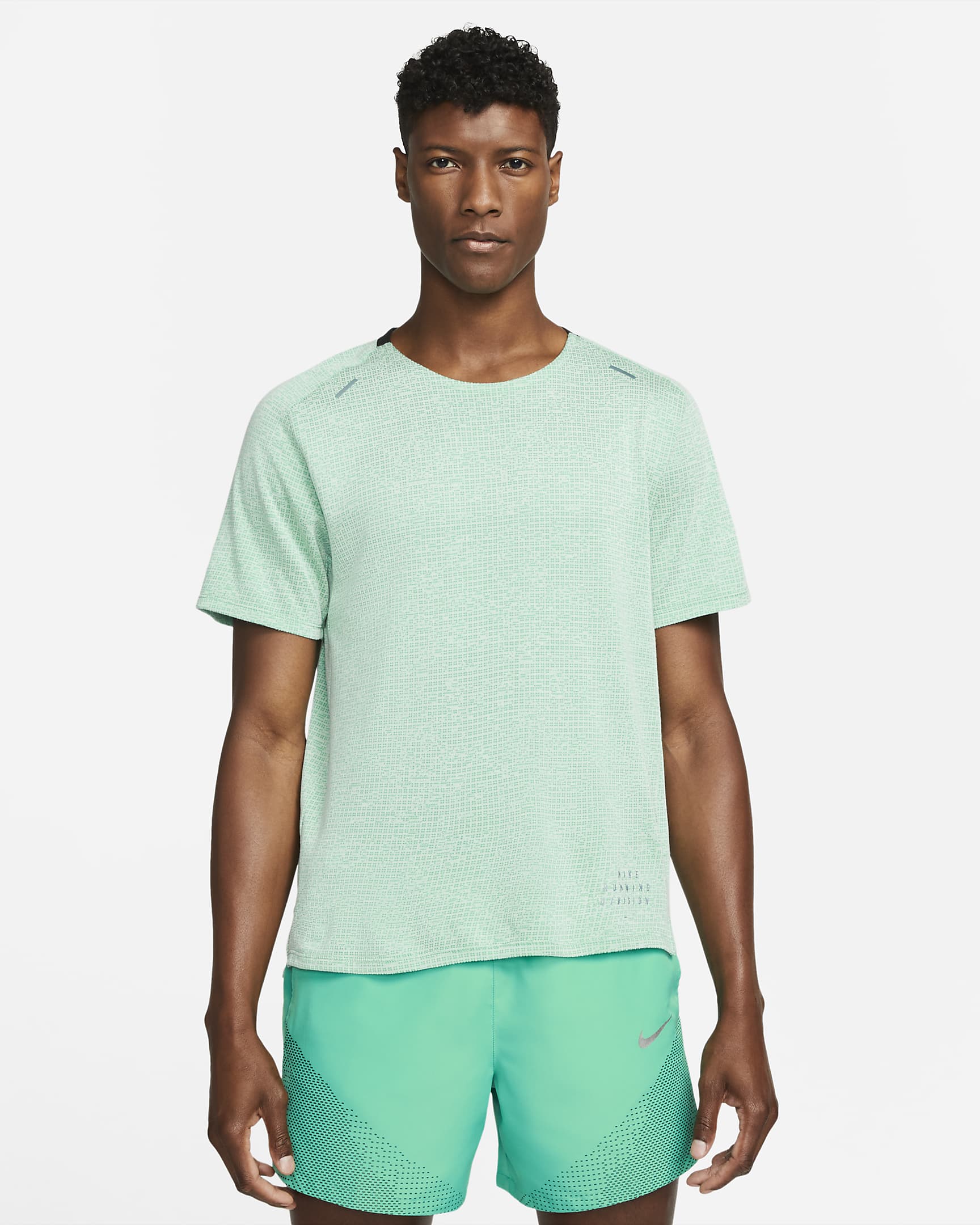 Playera de running de manga corta para hombre Nike Dri-FIT Run Division - Verde Roma/Espuma de mar/Puro