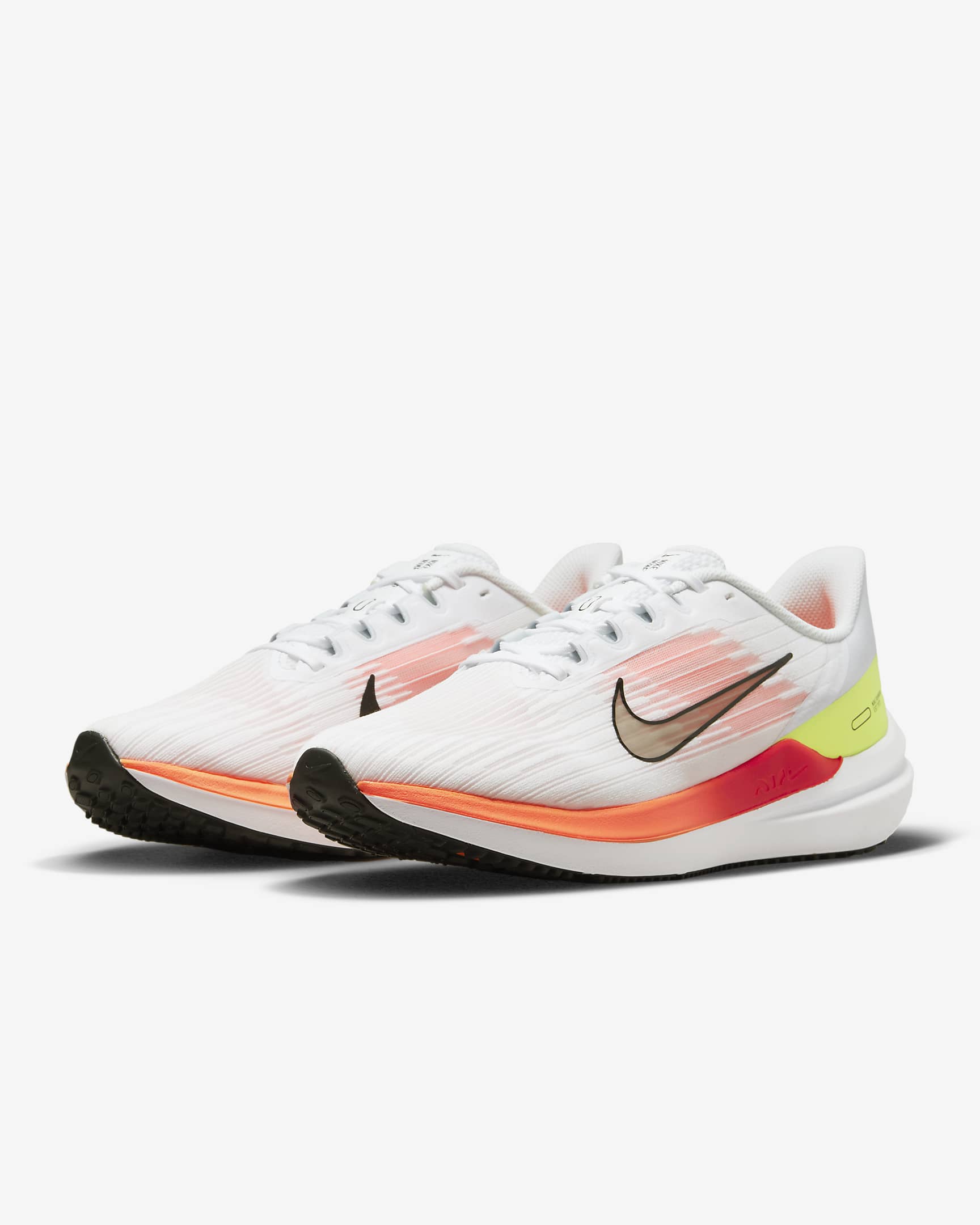 Nike Winflo 9 Men's Road Running Shoes - White/Total Orange/Bright Crimson/Black