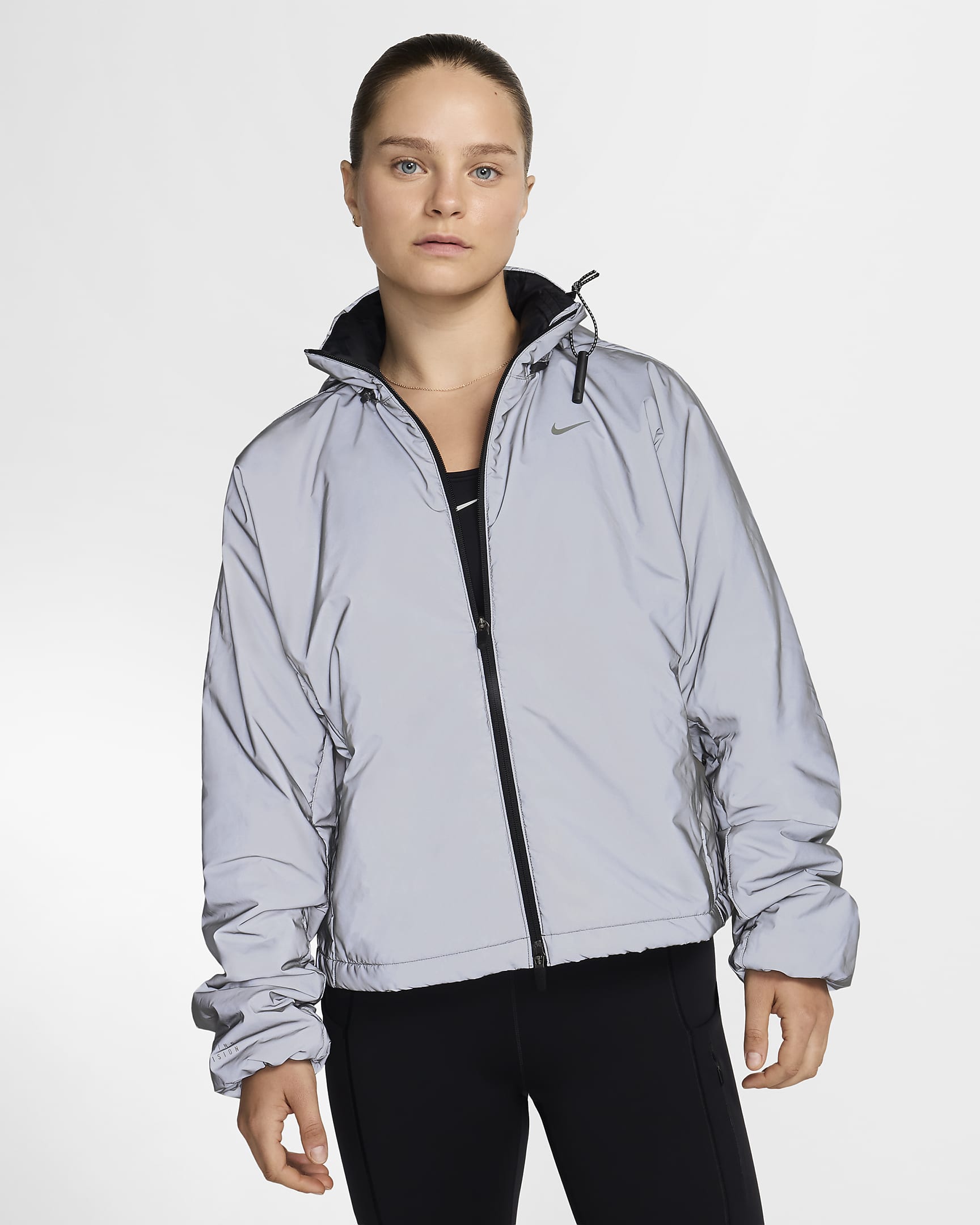 Veste de running réfléchissante Therma-FIT Nike Running Division pour femme - Noir/Silver