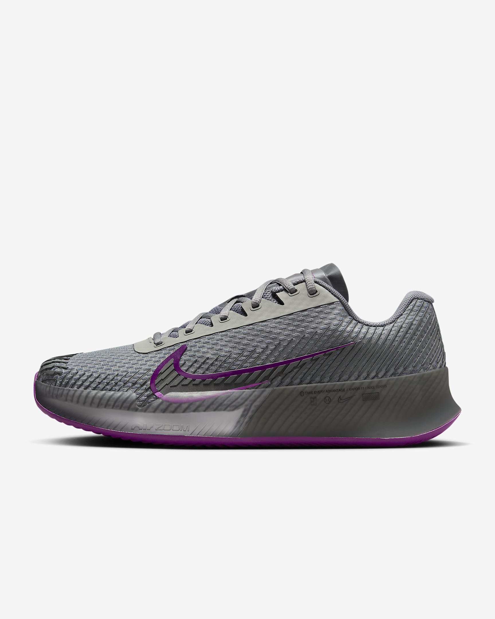 NikeCourt Air Zoom Vapor 11 Zapatillas de tenis para tierra batida - Hombre - Smoke Grey/Dark Smoke Grey/Sangria/Negro