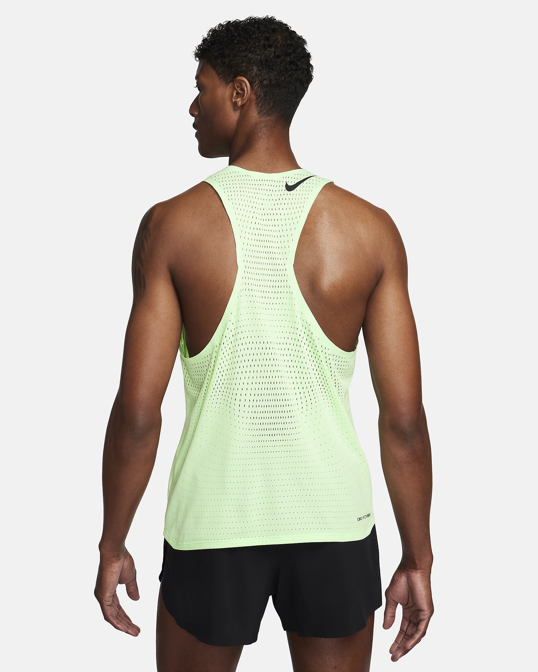 Nike AeroSwift Dri-FIT ADV-løbeundertrøje til mænd - Vapor Green/sort