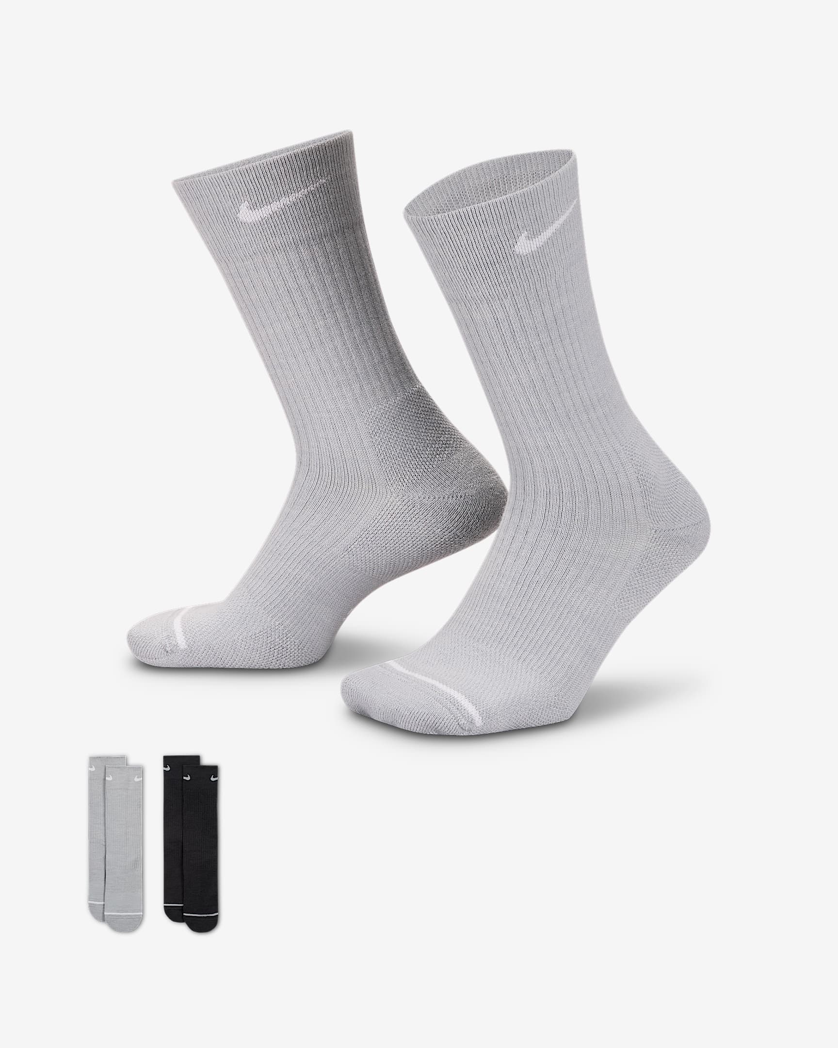 Nike Everyday Wool Cushioned Crew Socks (2 Pairs) - Multi-Color