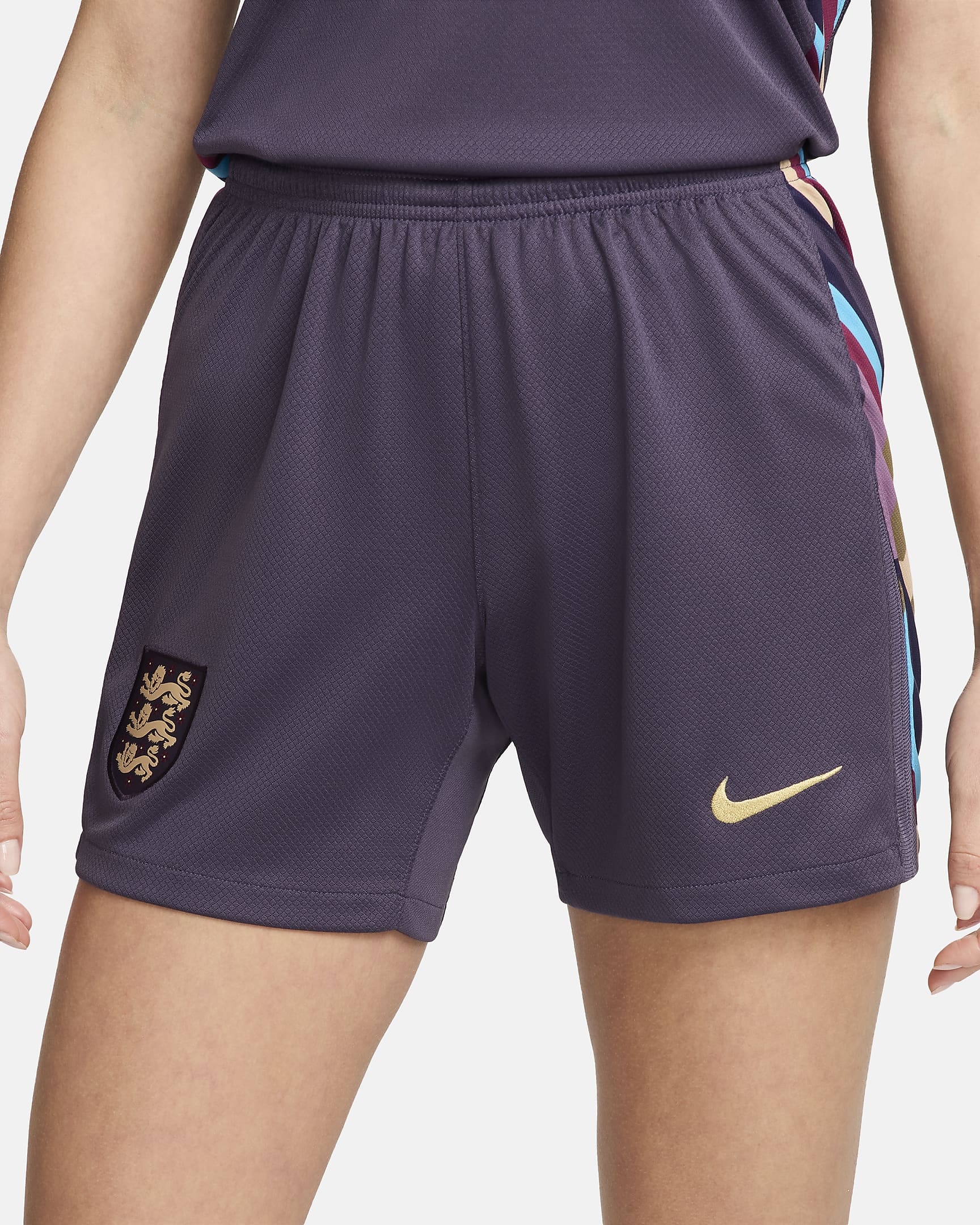 Shorts da calcio replica Nike Dri-FIT Inghilterra 2024 Stadium da donna – Away - Dark Raisin/Sesame