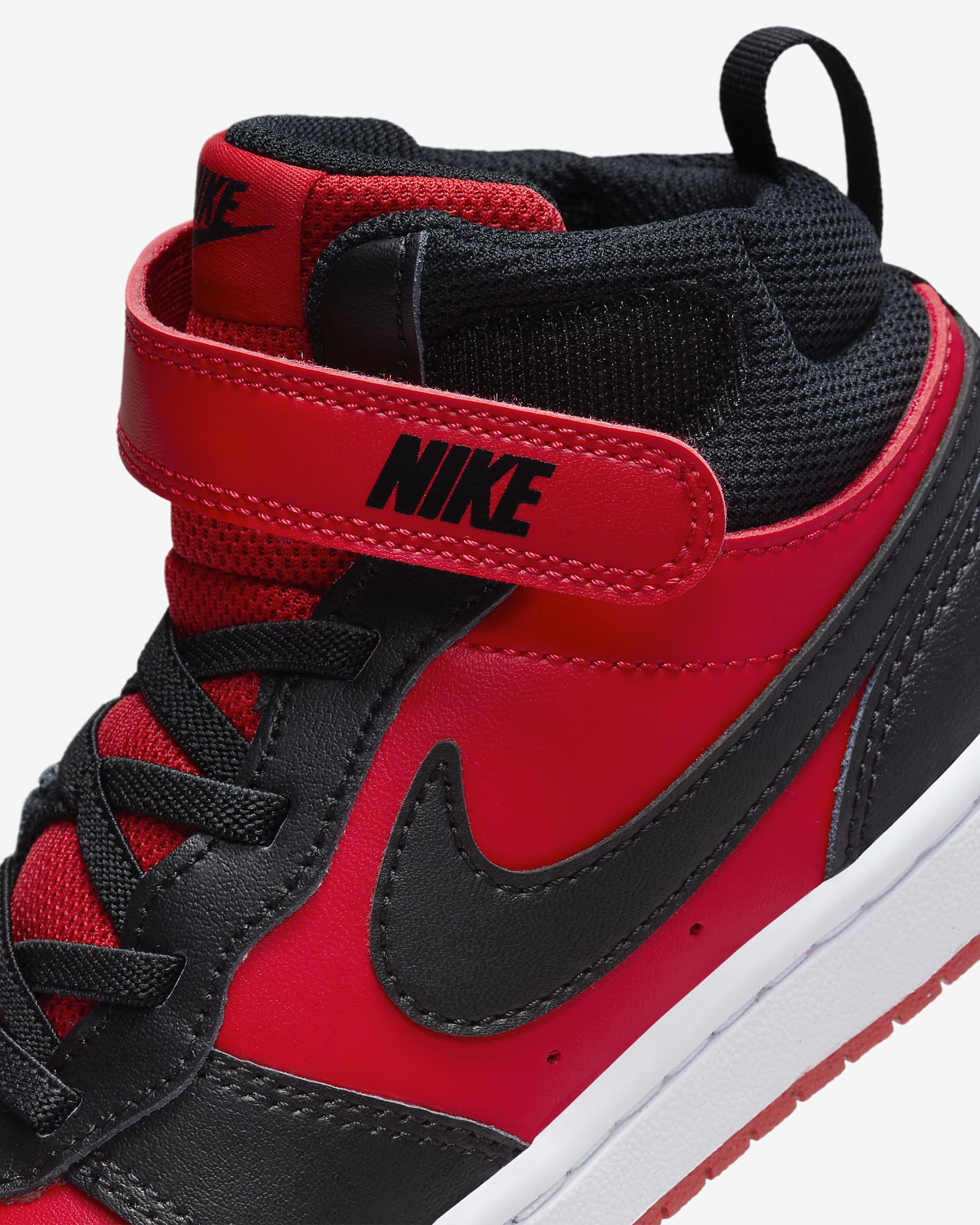 Nike Court Borough Mid 2 Younger Kids' Shoes - University Red/White/Black