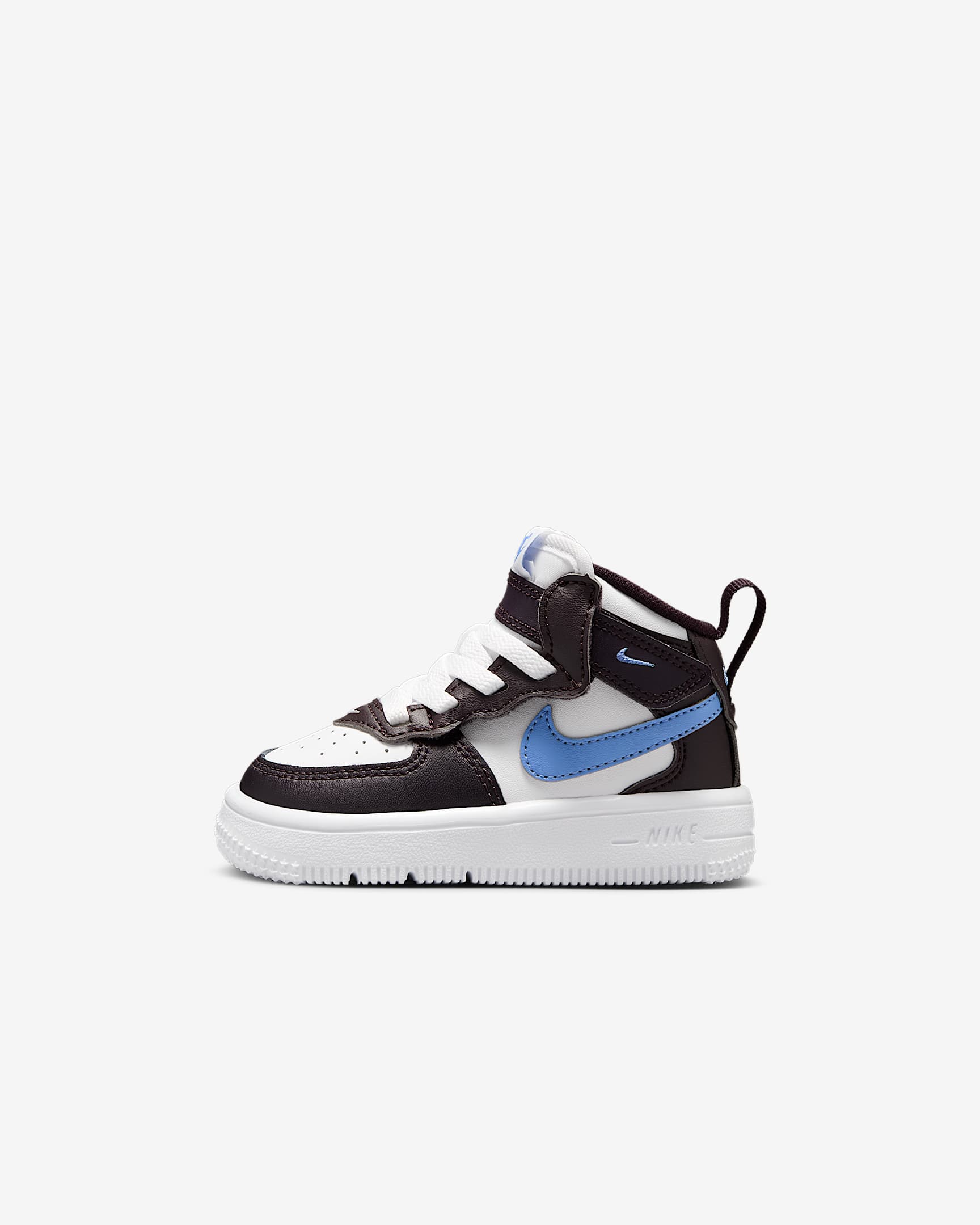 Nike Force 1 Mid EasyOn Baby/Toddler Shoes - Burgundy Ash/White/Royal Pulse