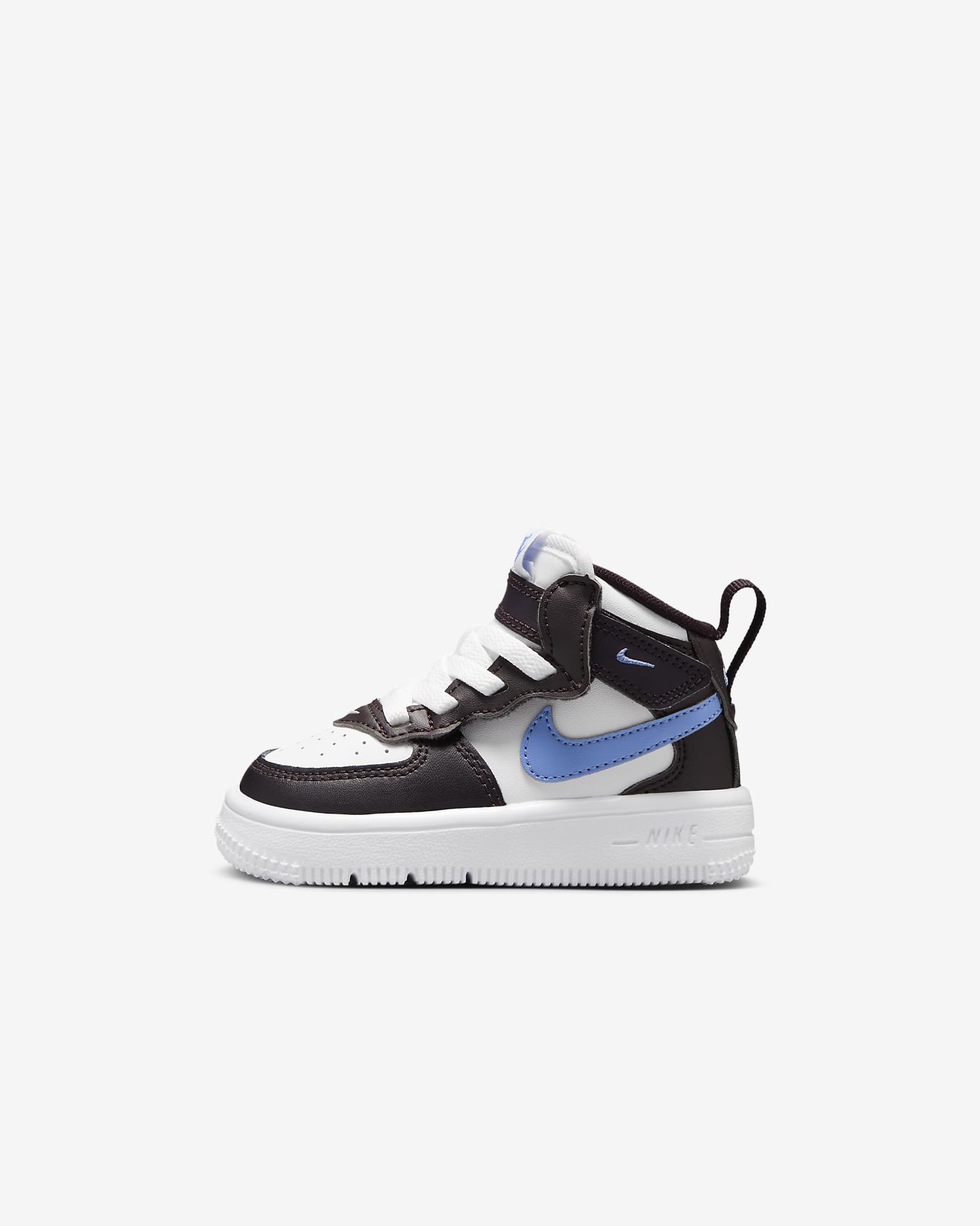 Nike Force 1 Mid EasyOn Baby/Toddler Shoes - Burgundy Ash/White/Royal Pulse