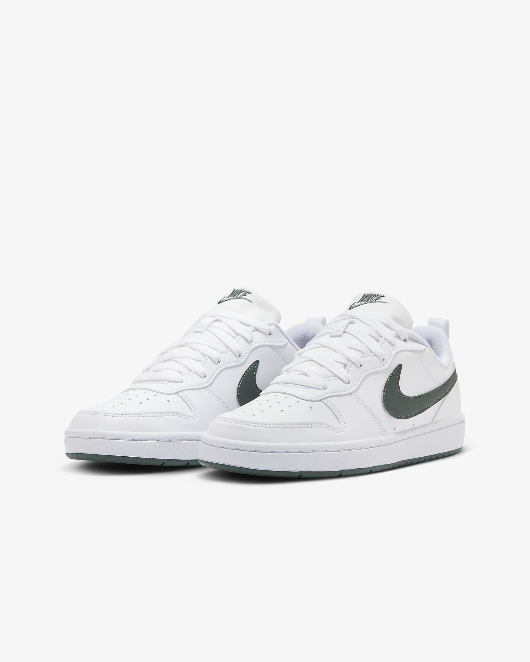 รองเท้าเด็กโต Nike Court Borough Low Recraft - ขาว/Vintage Green